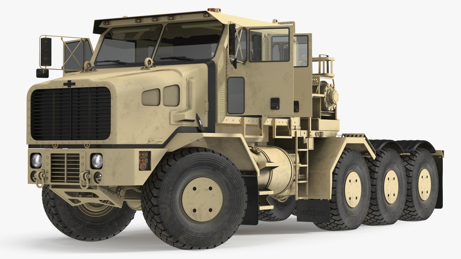 Oshkosh Global HET A1 Transporter Desert Camo Rigged 3D
