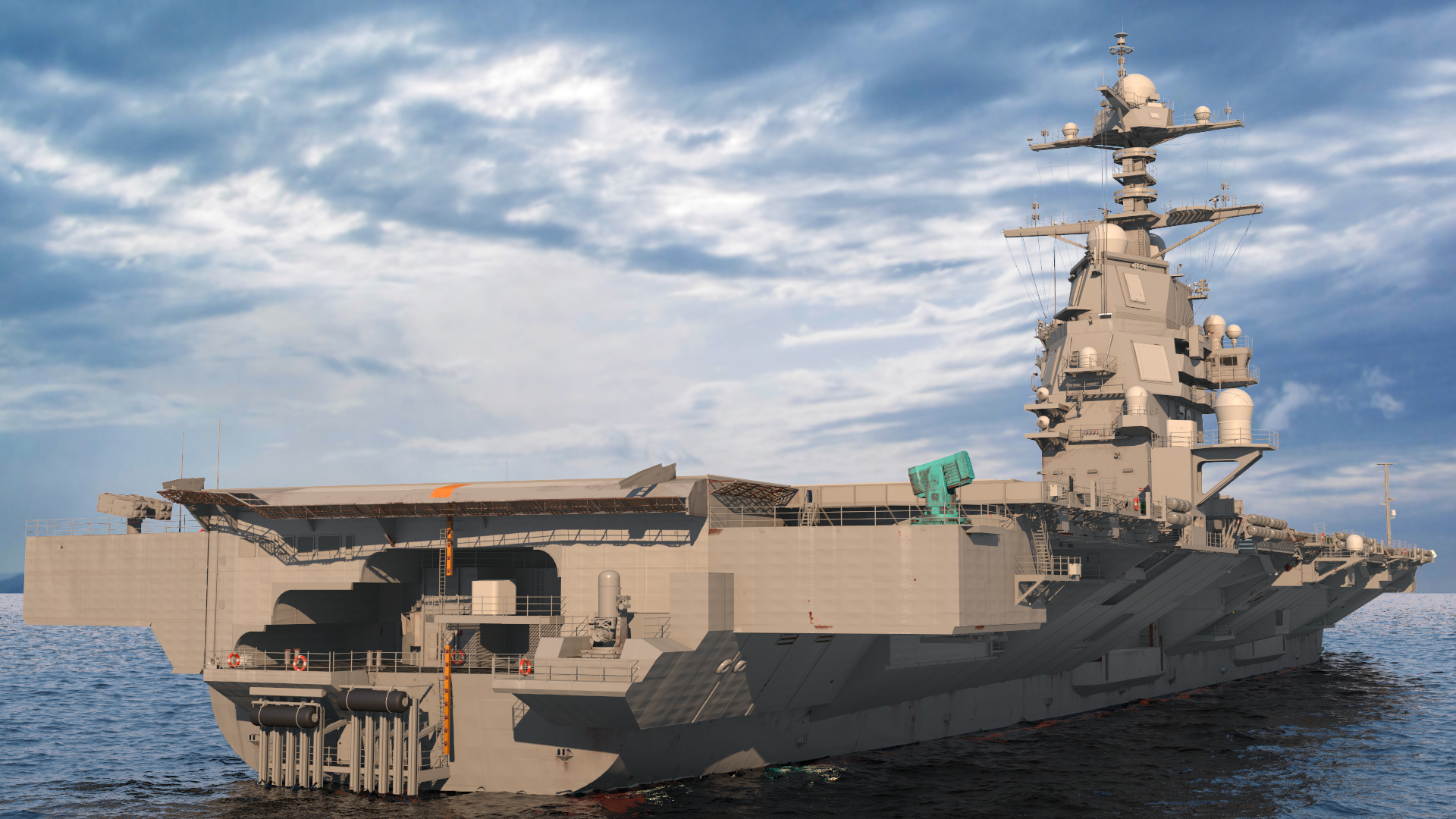 3D USS Gerald Ford CVN 78 Rigged for Maya model