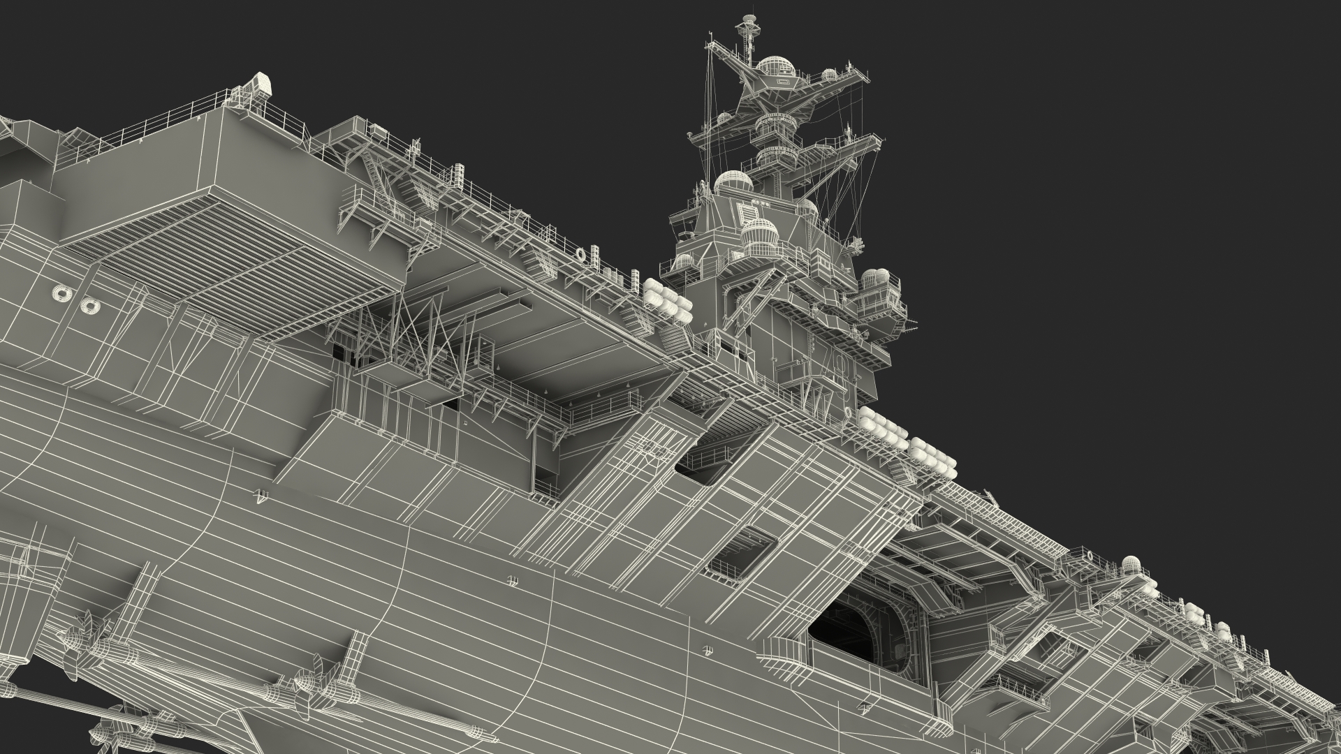 3D USS Gerald Ford CVN 78 Rigged for Maya model