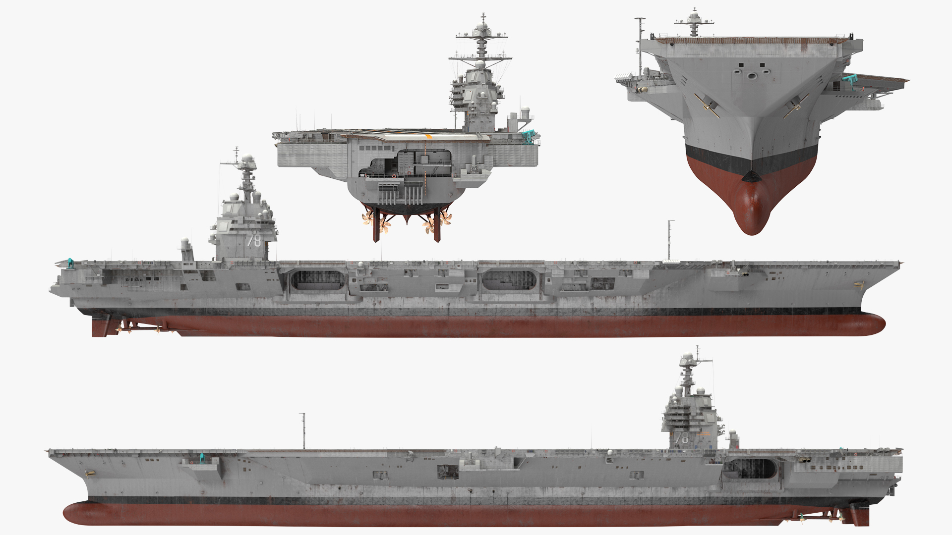 3D USS Gerald Ford CVN 78 Rigged for Maya model