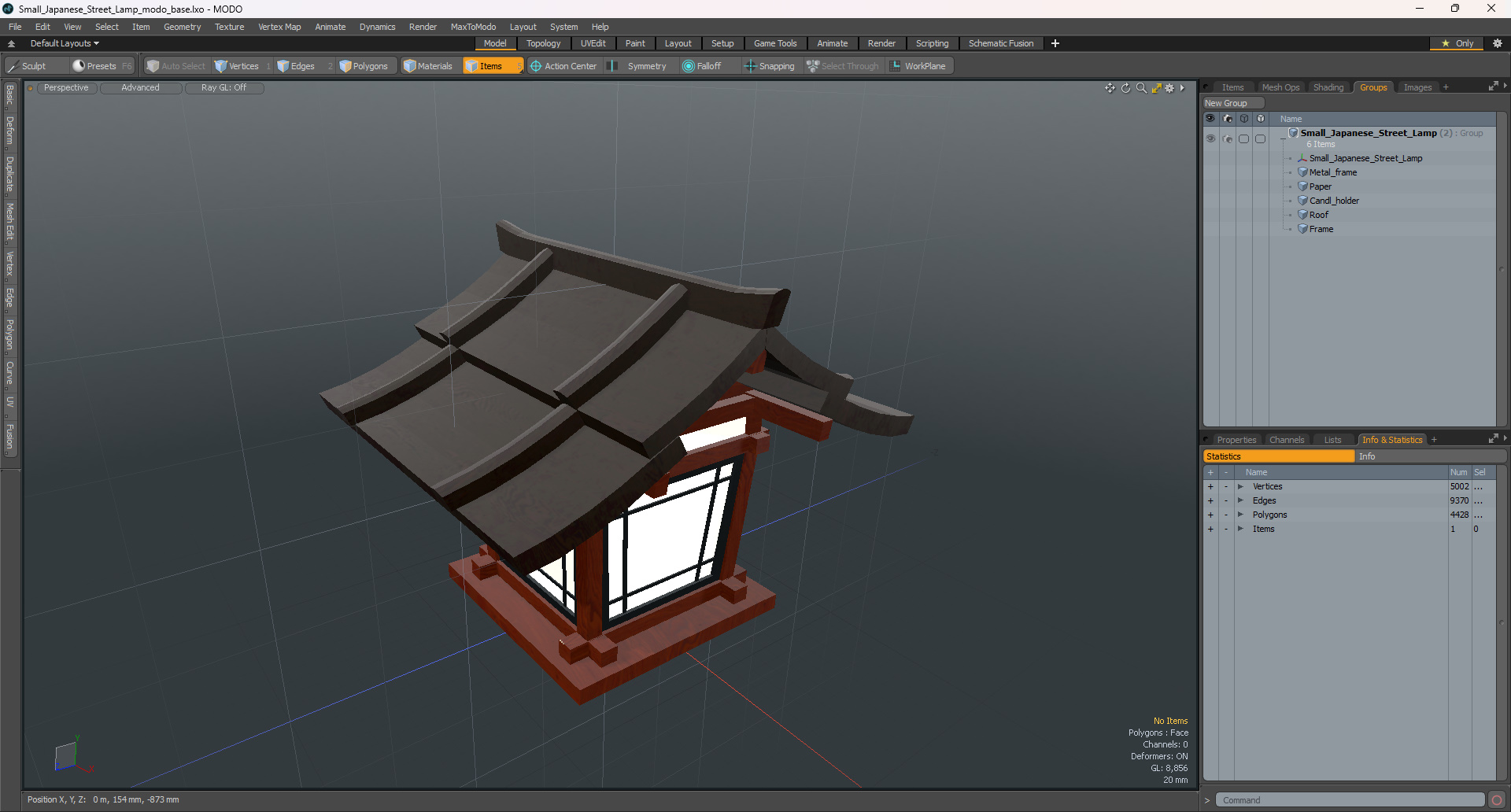 3D Small Japanese Street Lamp