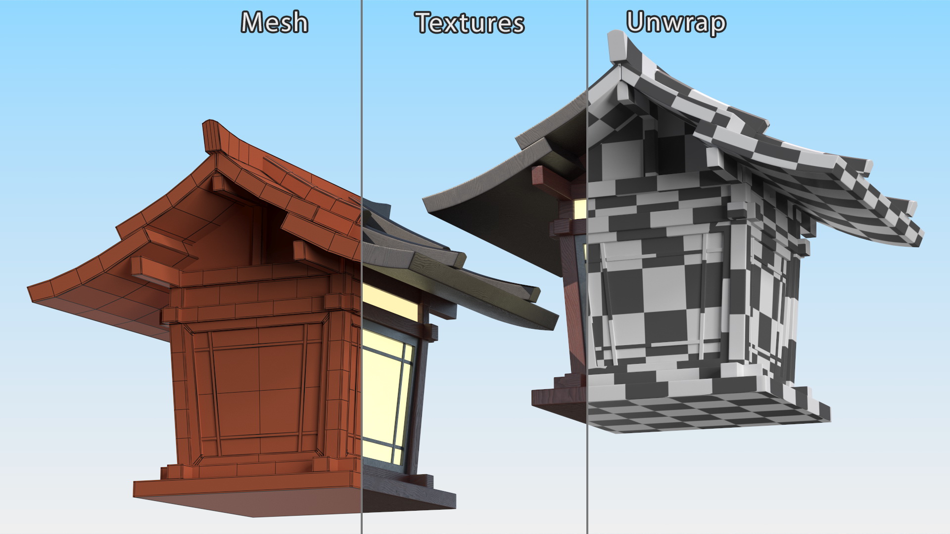 3D Small Japanese Street Lamp