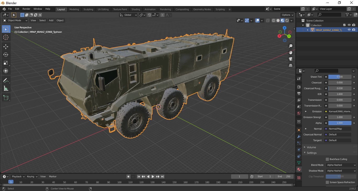 MRAP KAMAZ 63968 Typhoon 3D model