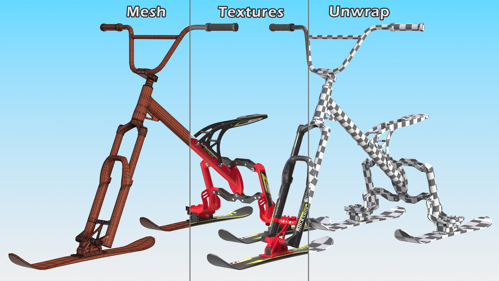 Snow Bike Artic Rigged 3D