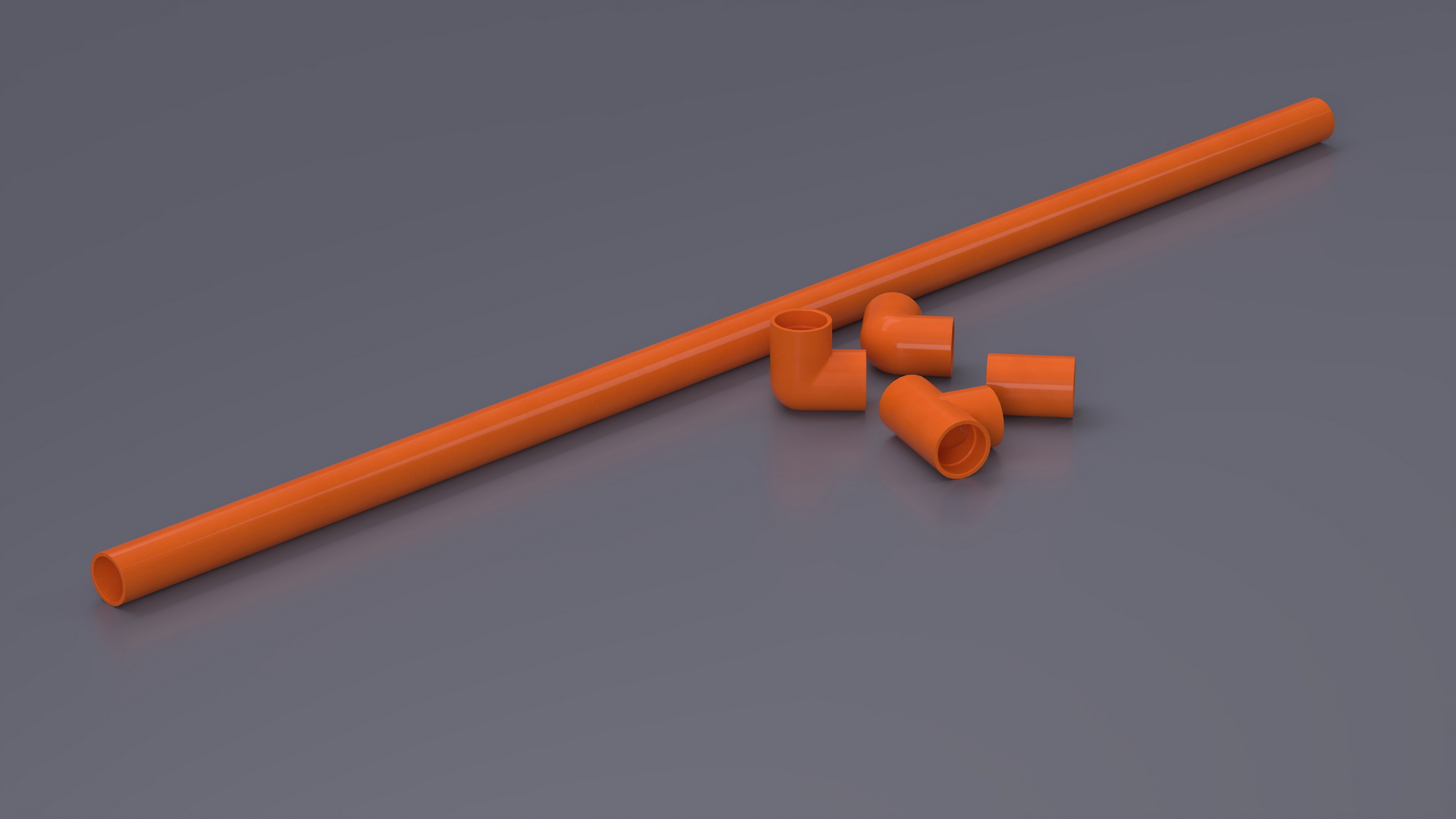 Five Different PVC Fittings 5.1D 3D