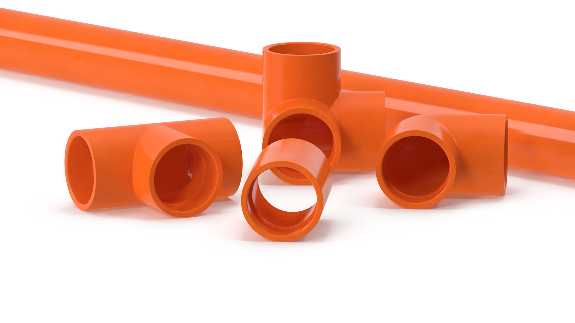 Five Different PVC Fittings 5.1D 3D