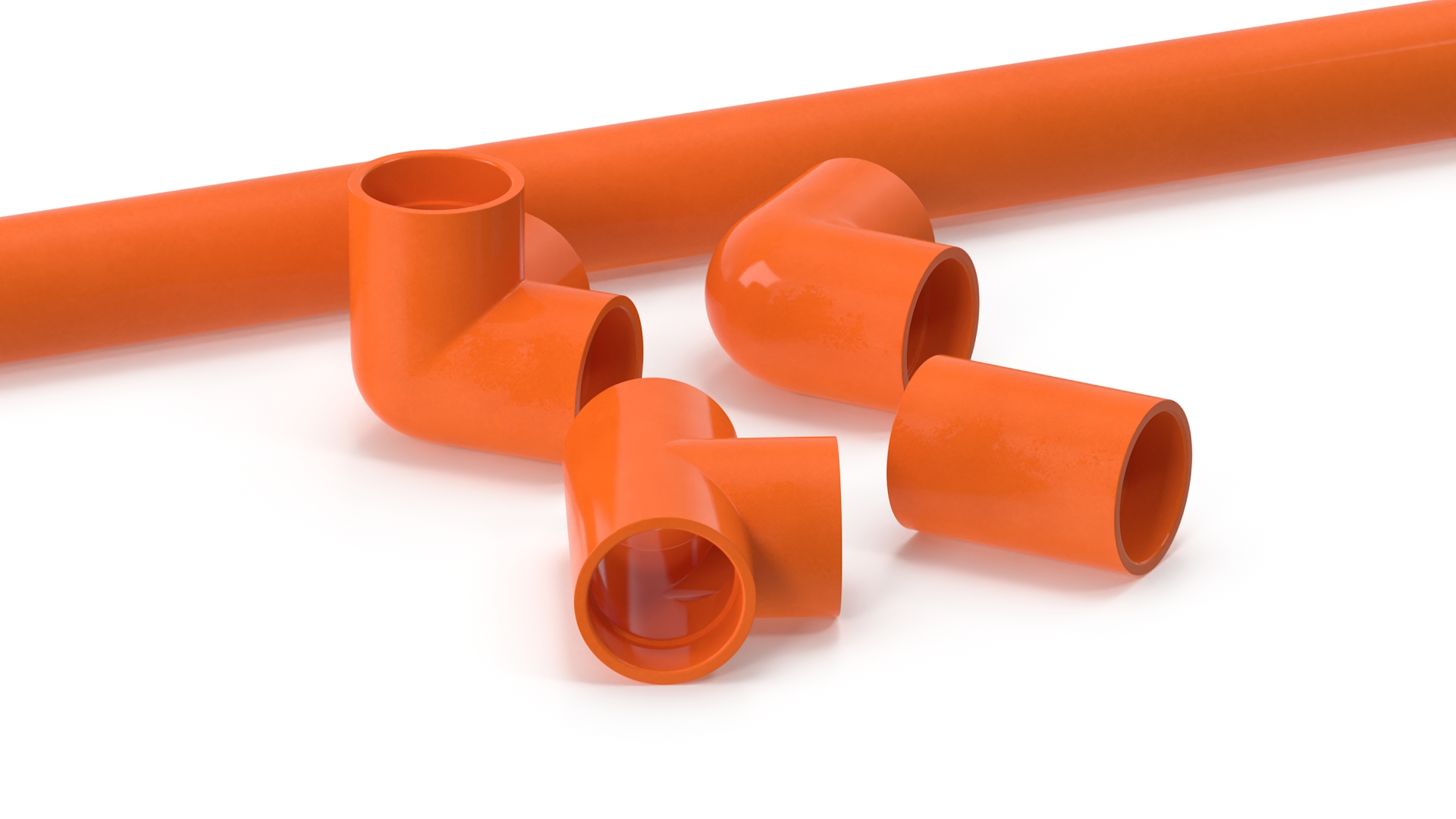 Five Different PVC Fittings 5.1D 3D