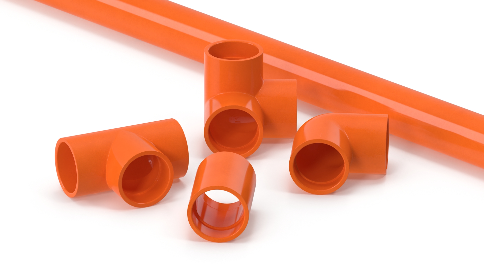 Five Different PVC Fittings 5.1D 3D