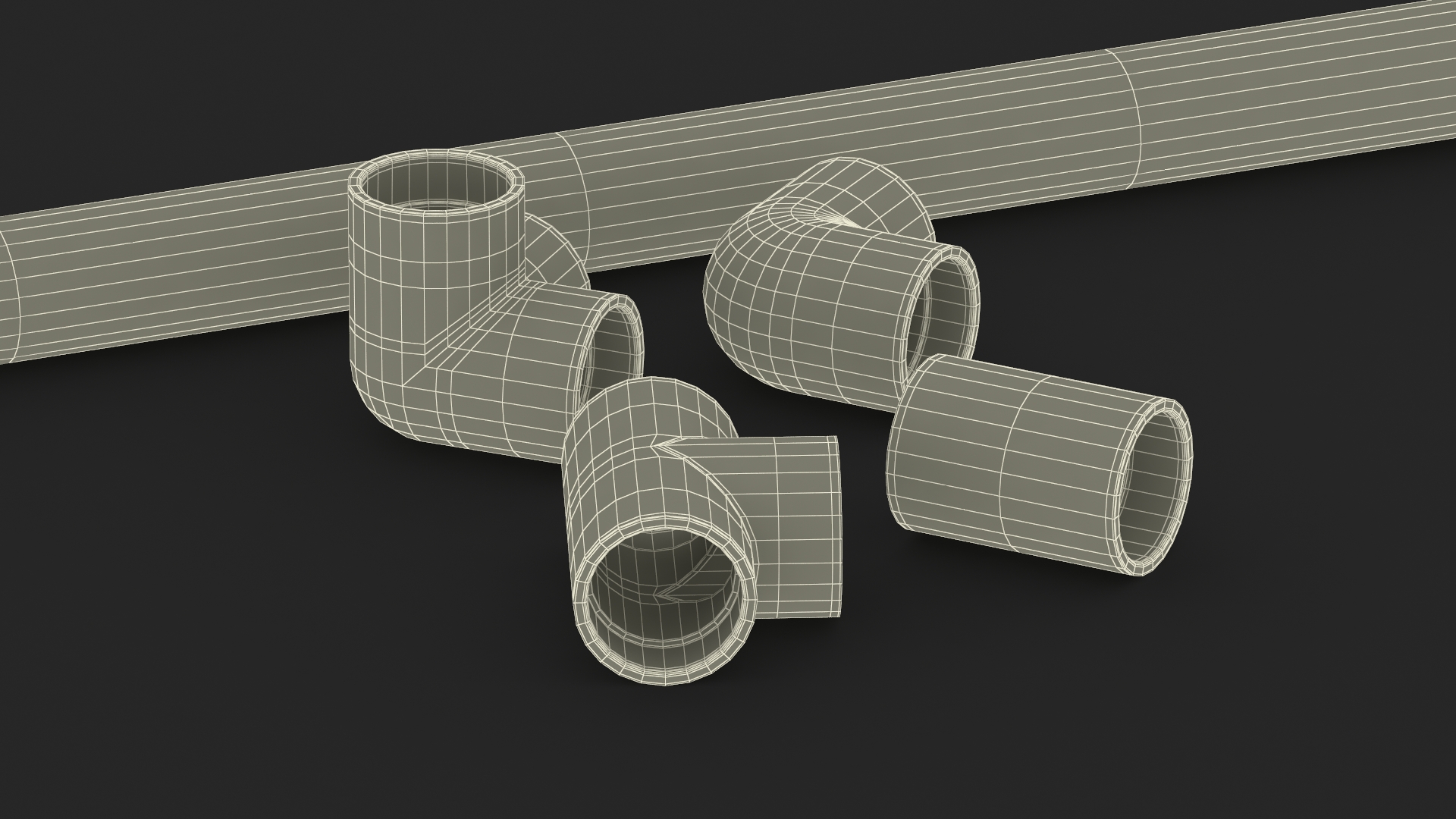 Five Different PVC Fittings 5.1D 3D