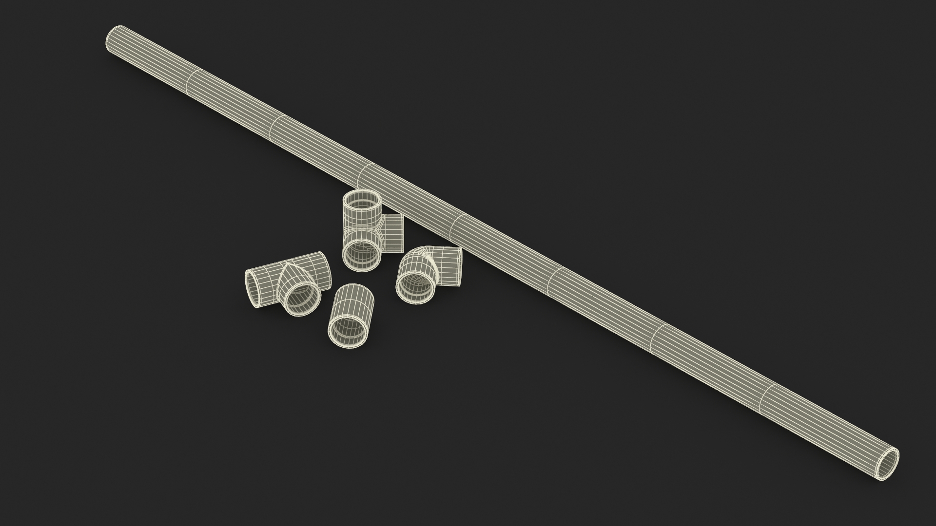 Five Different PVC Fittings 5.1D 3D