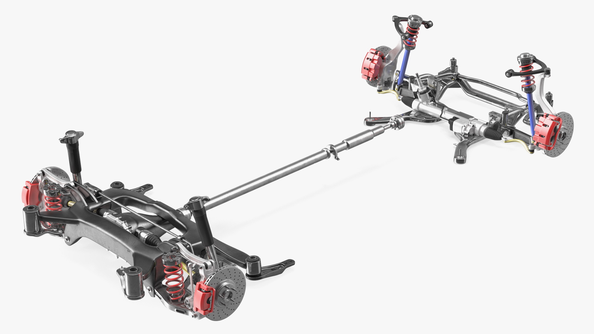 3D Car Suspension Assembly model
