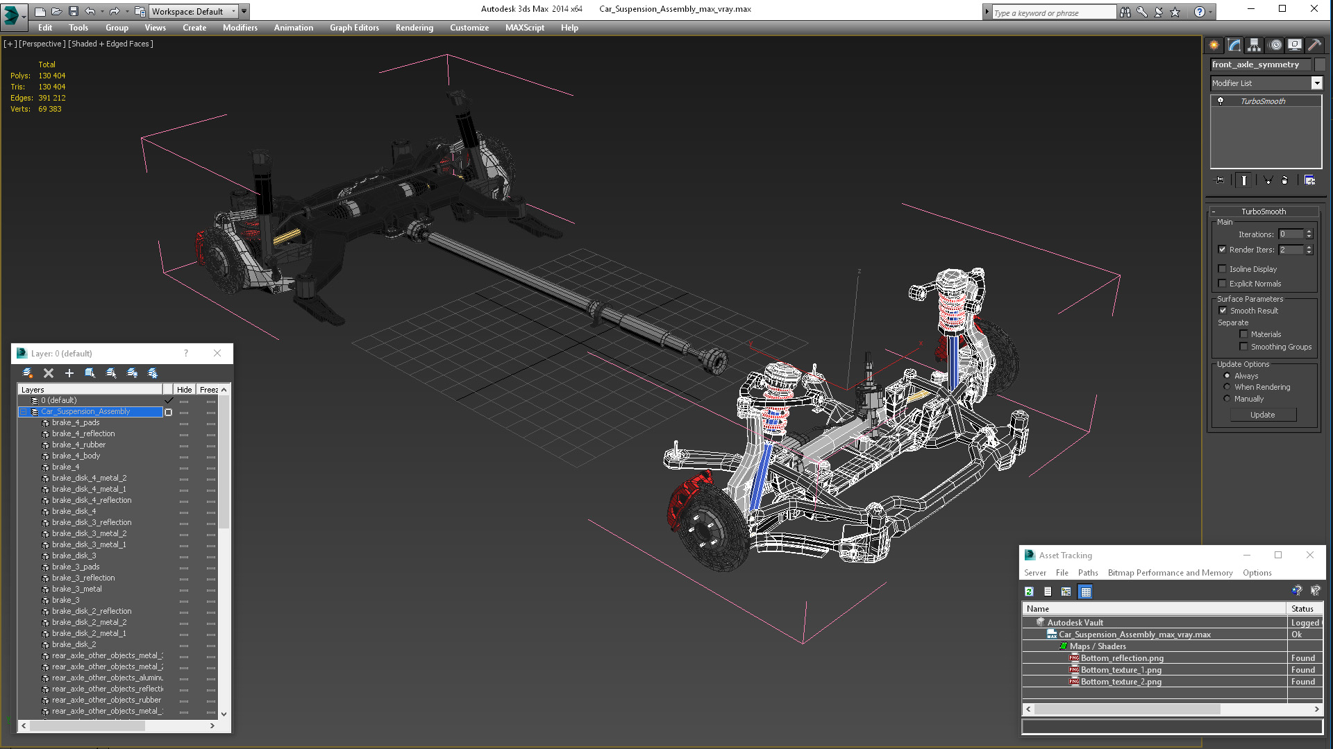 3D Car Suspension Assembly model