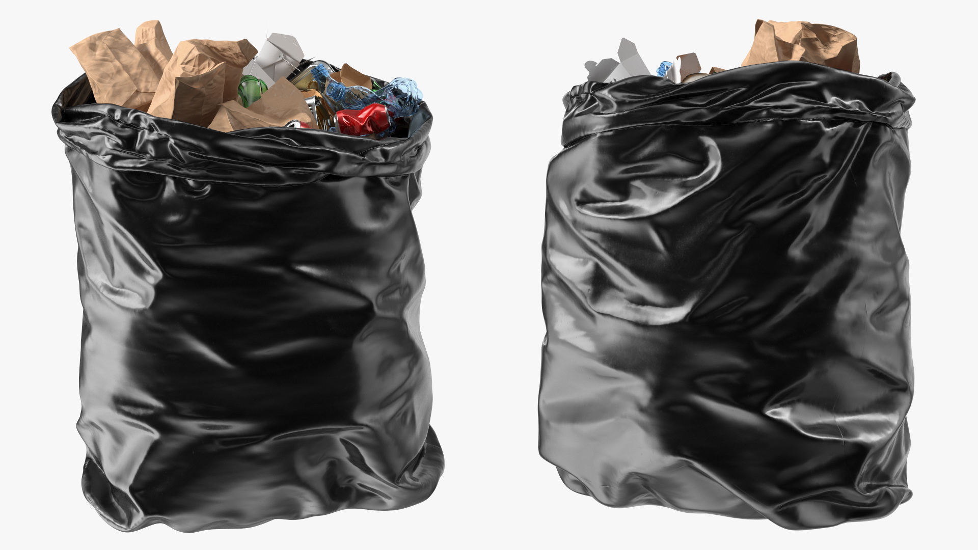 3D model Full Trash Bag Black