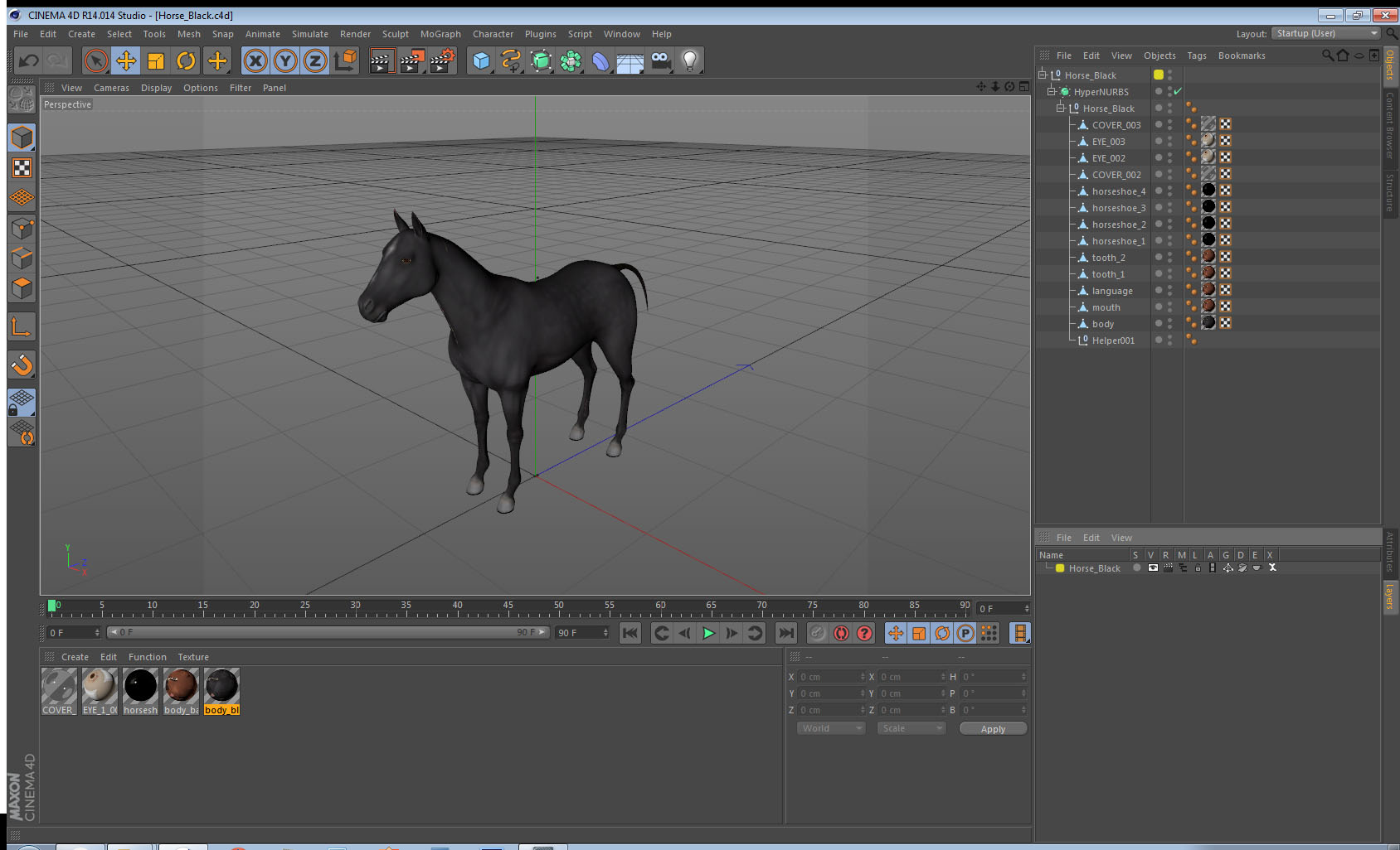 3D Horse Black