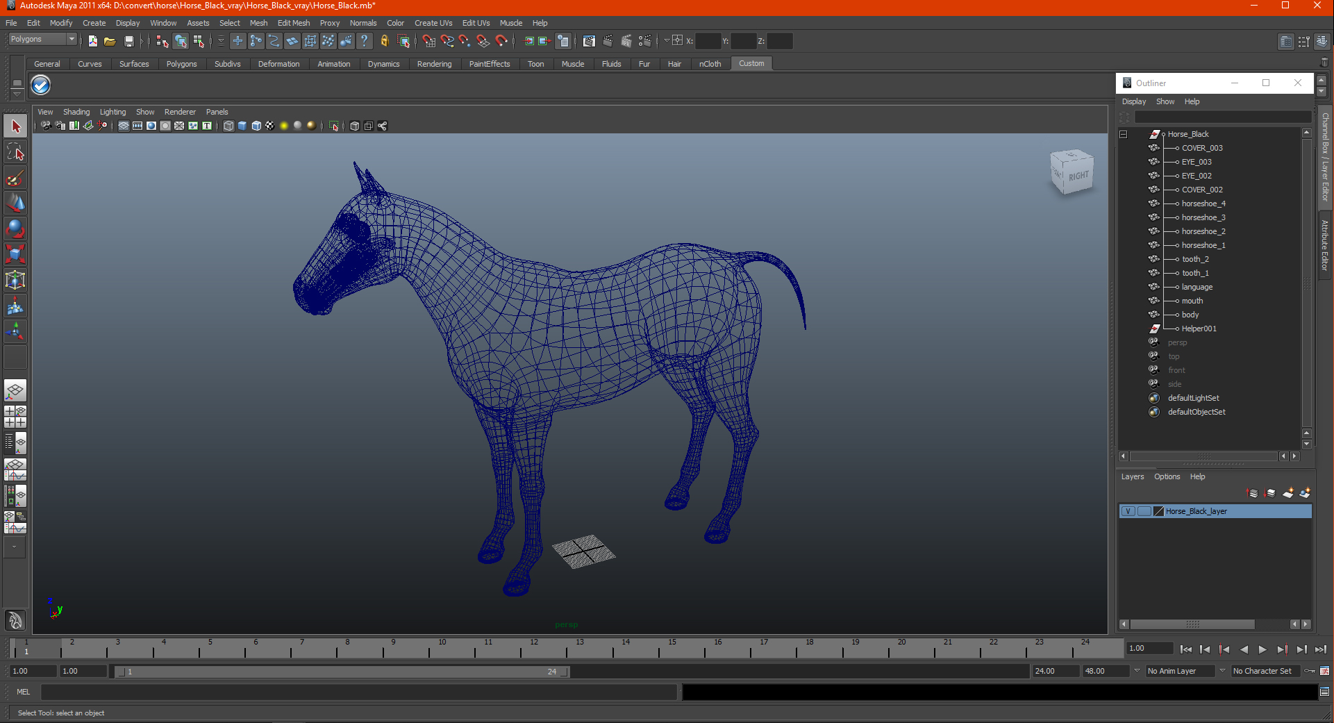 3D Horse Black