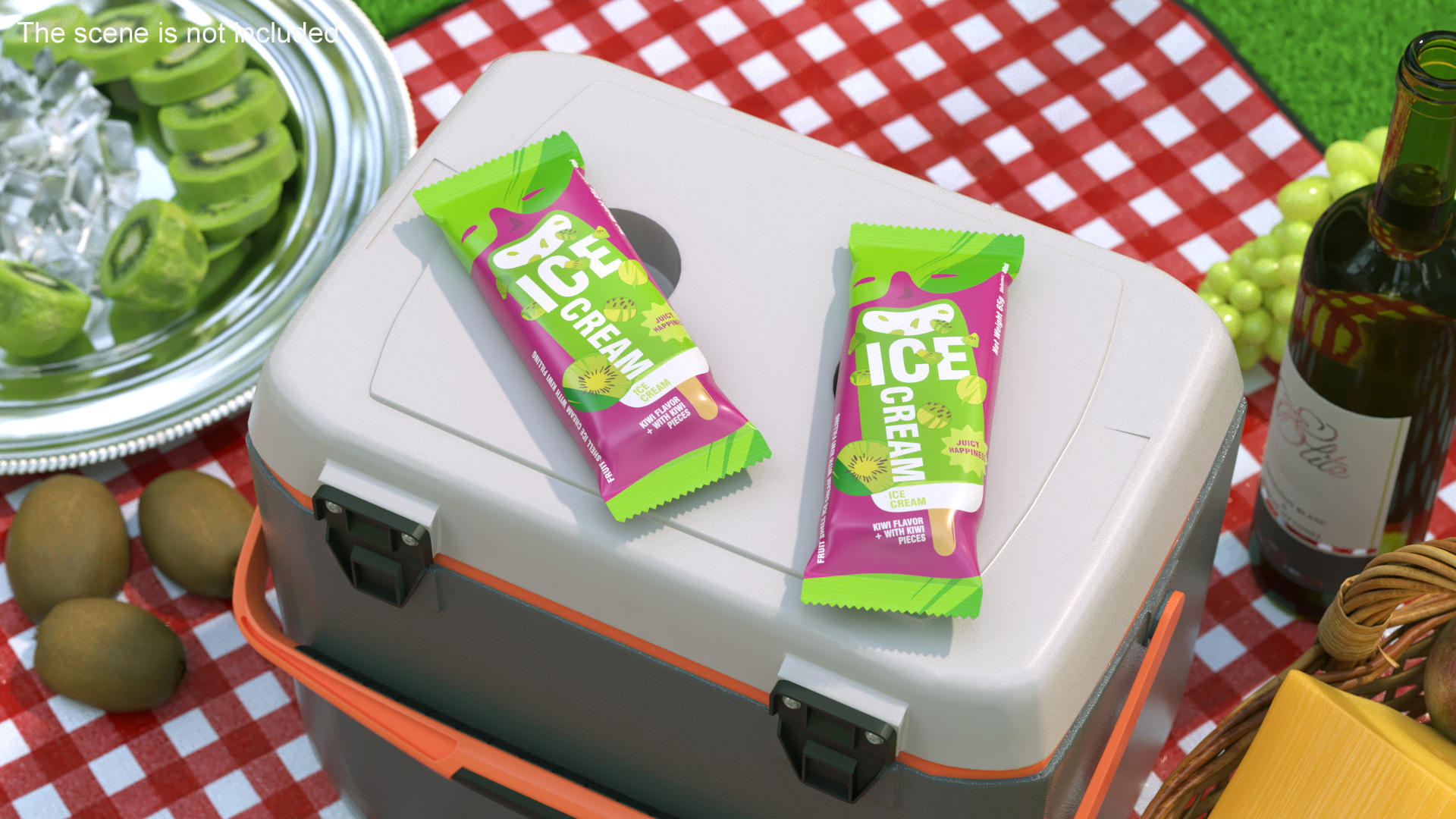 Kiwi Ice Cream Packaging 3D model