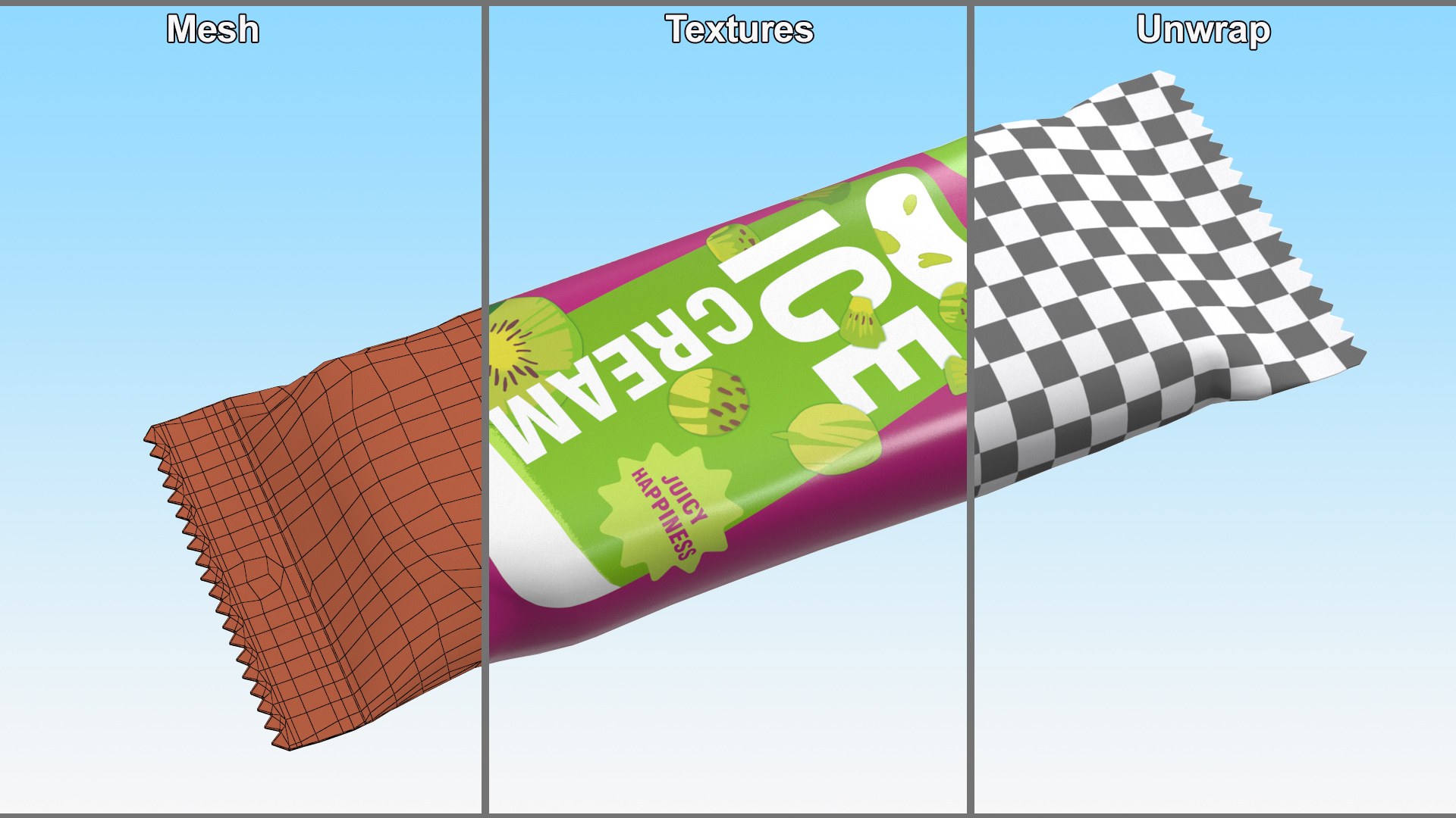 Kiwi Ice Cream Packaging 3D model