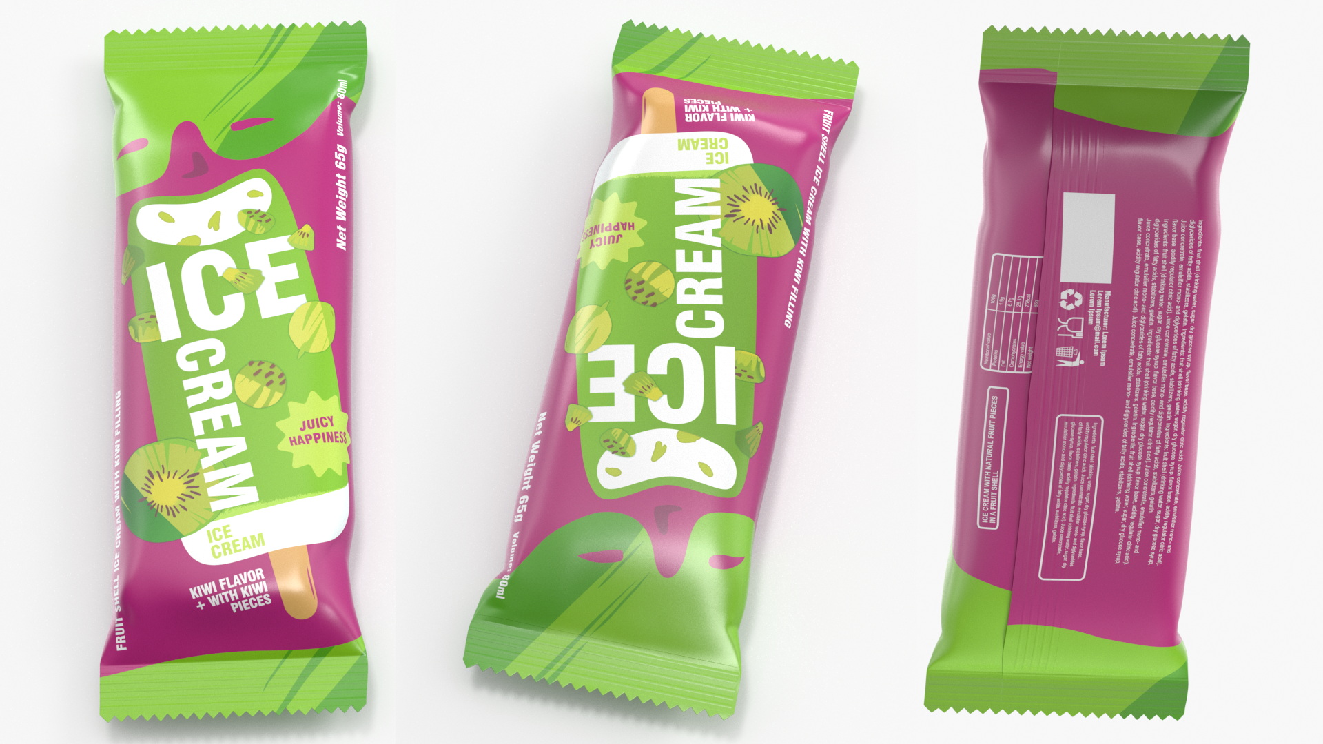 Kiwi Ice Cream Packaging 3D model