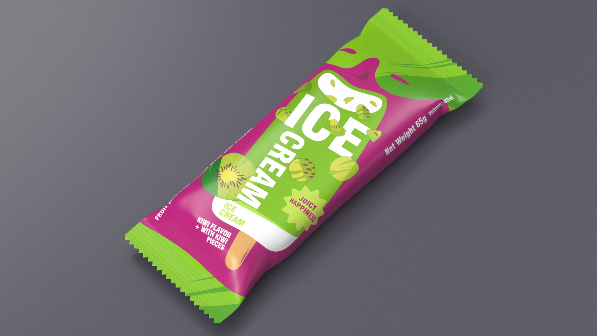 Kiwi Ice Cream Packaging 3D model