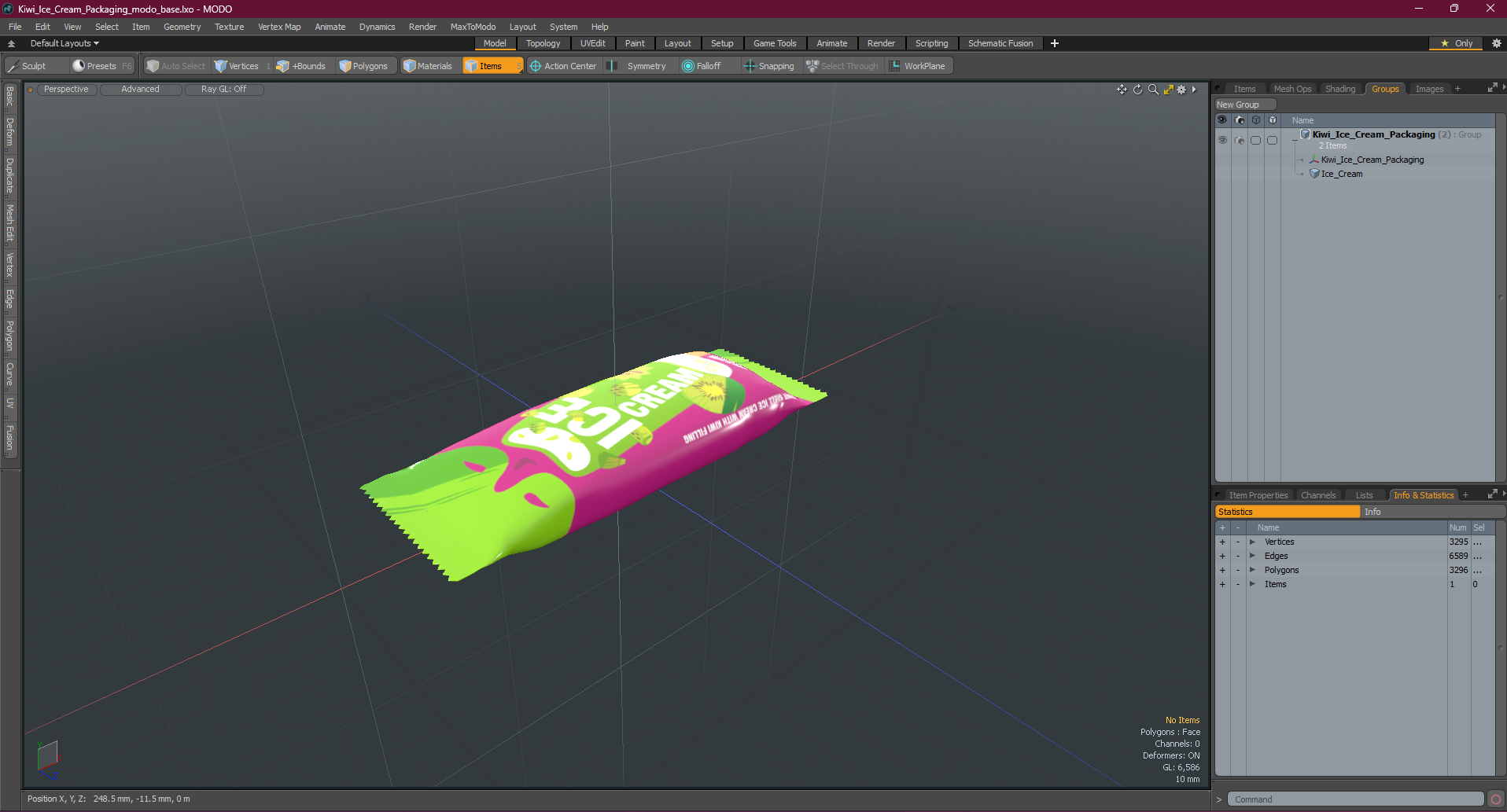 Kiwi Ice Cream Packaging 3D model