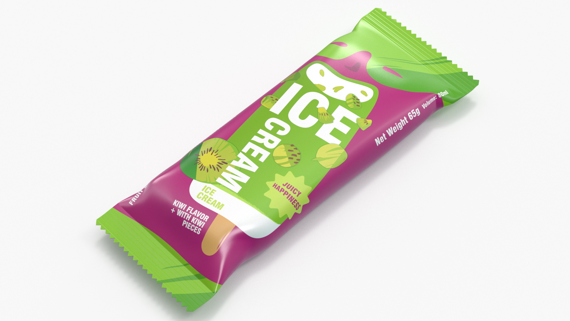 Kiwi Ice Cream Packaging 3D model