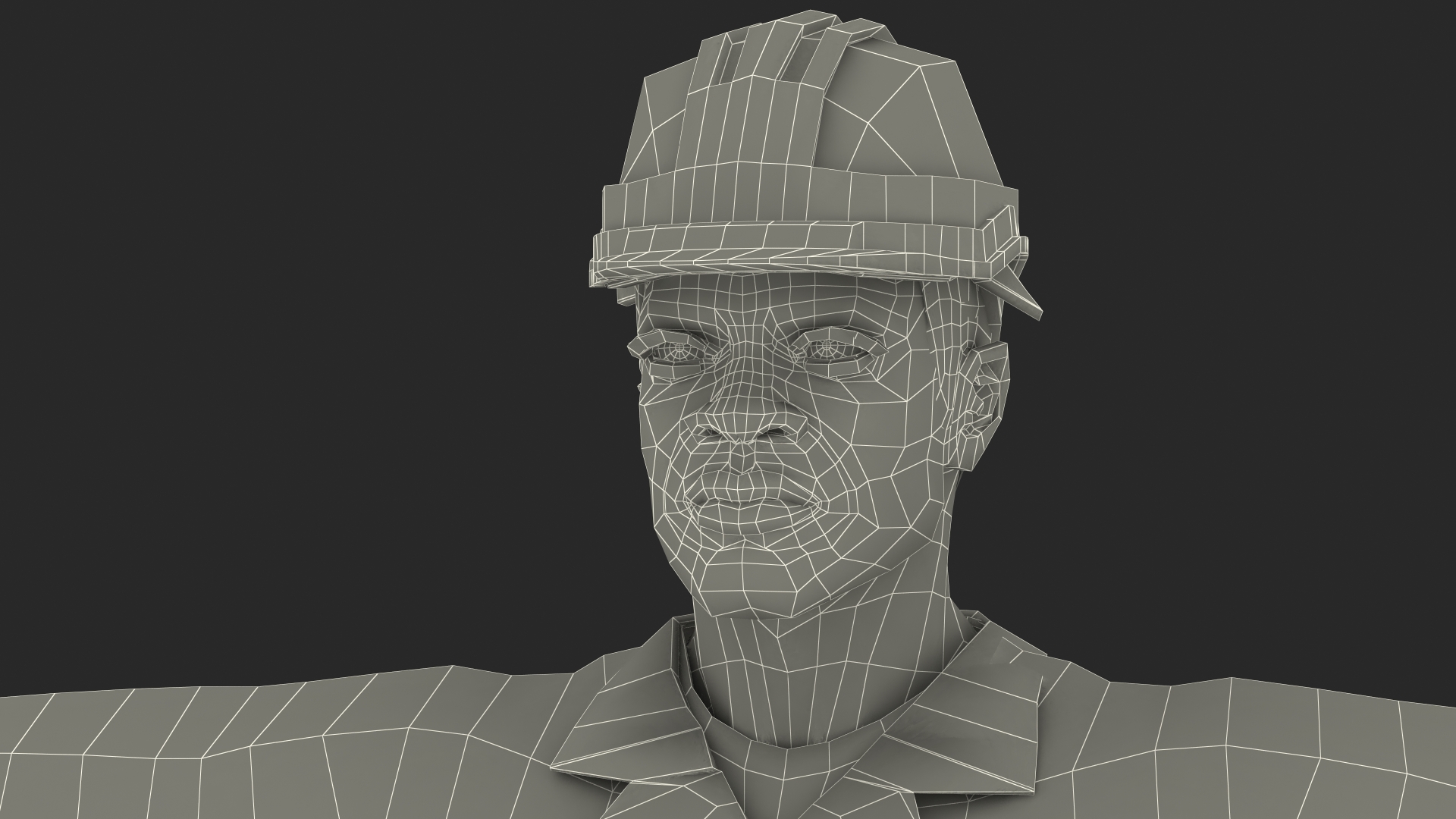 3D Dark Skinned Black Builder T Pose model