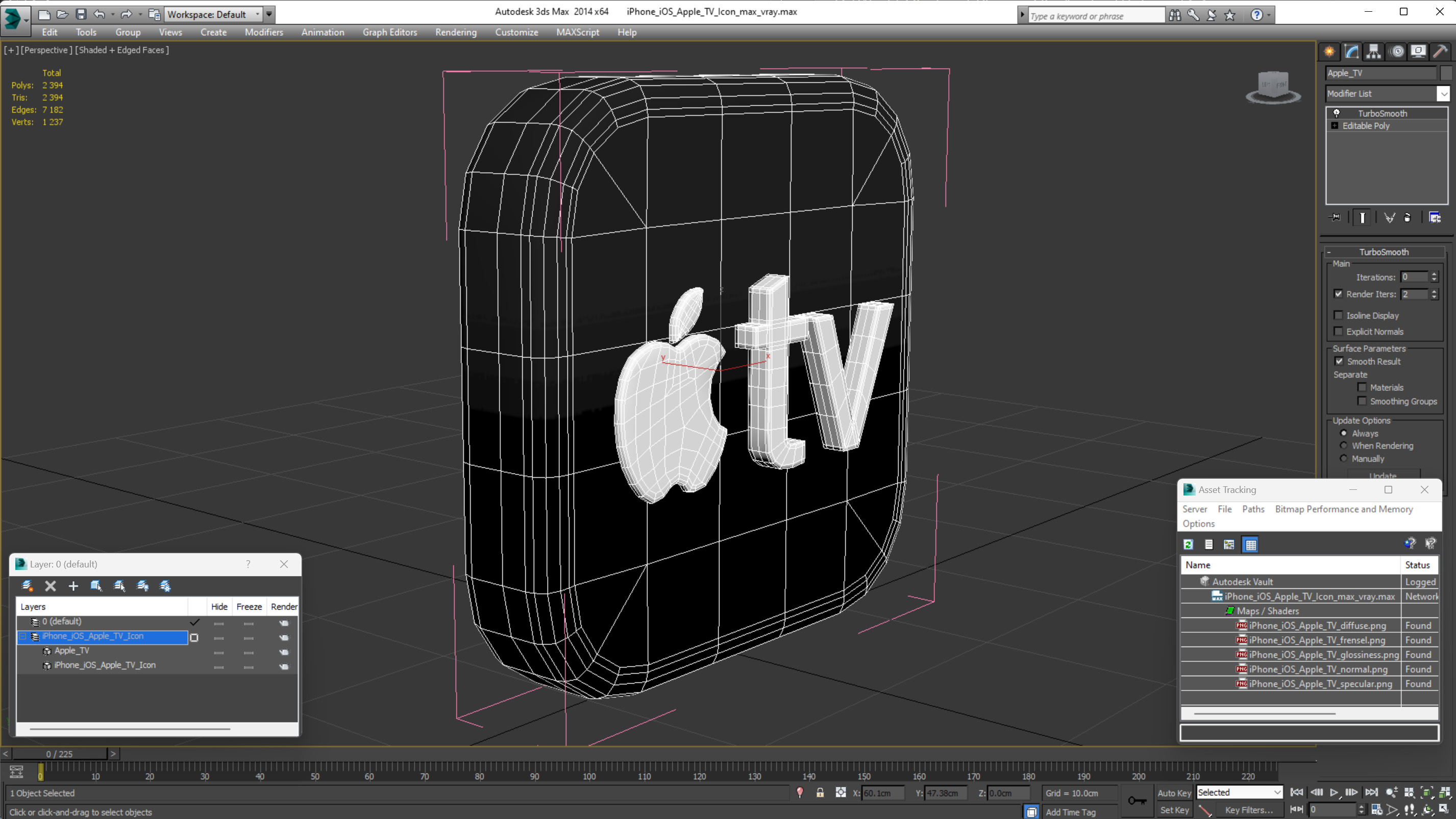 iPhone iOS Apple TV Icon 3D model