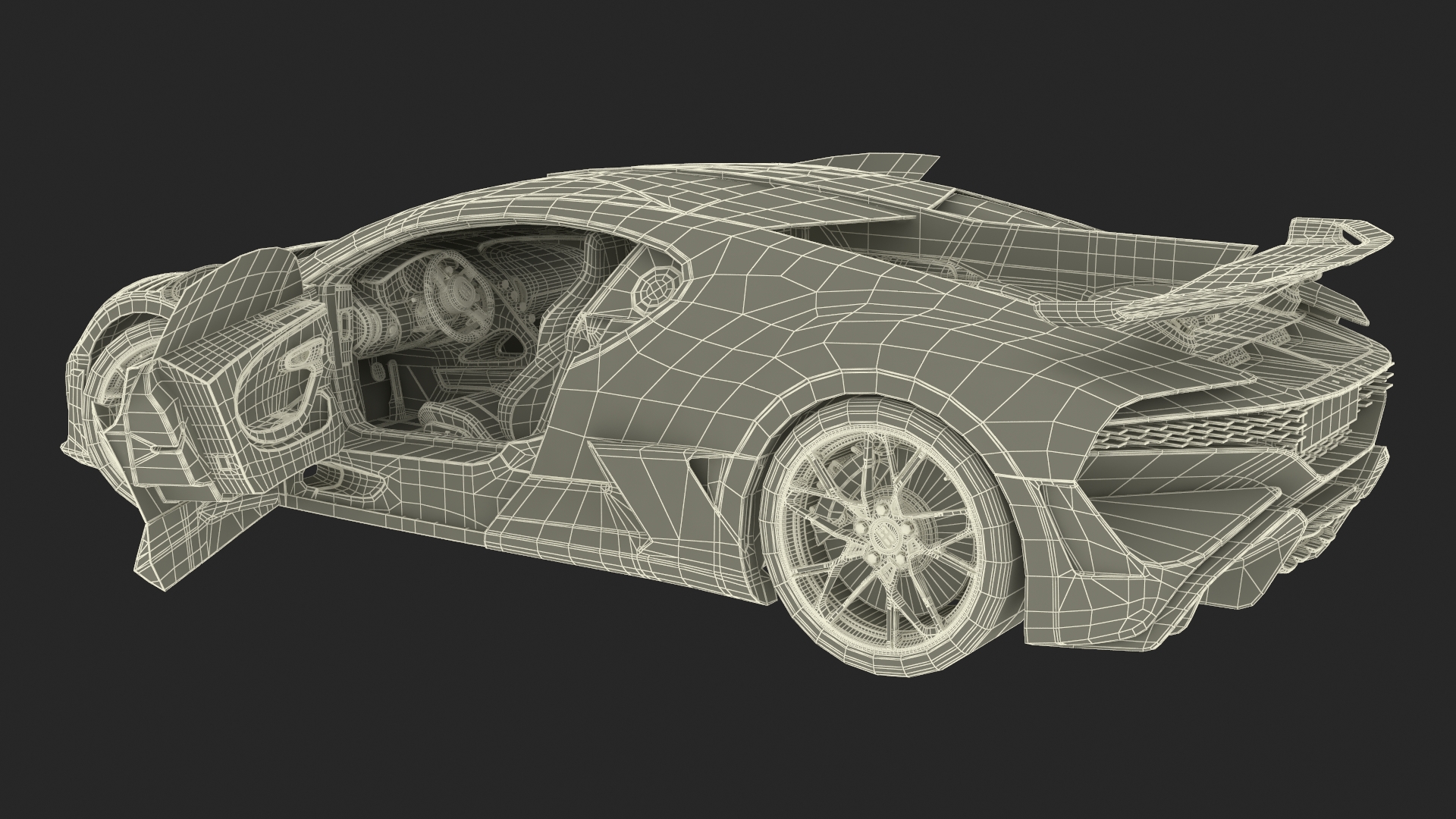 3D model Bugatti Divo Black Rigged