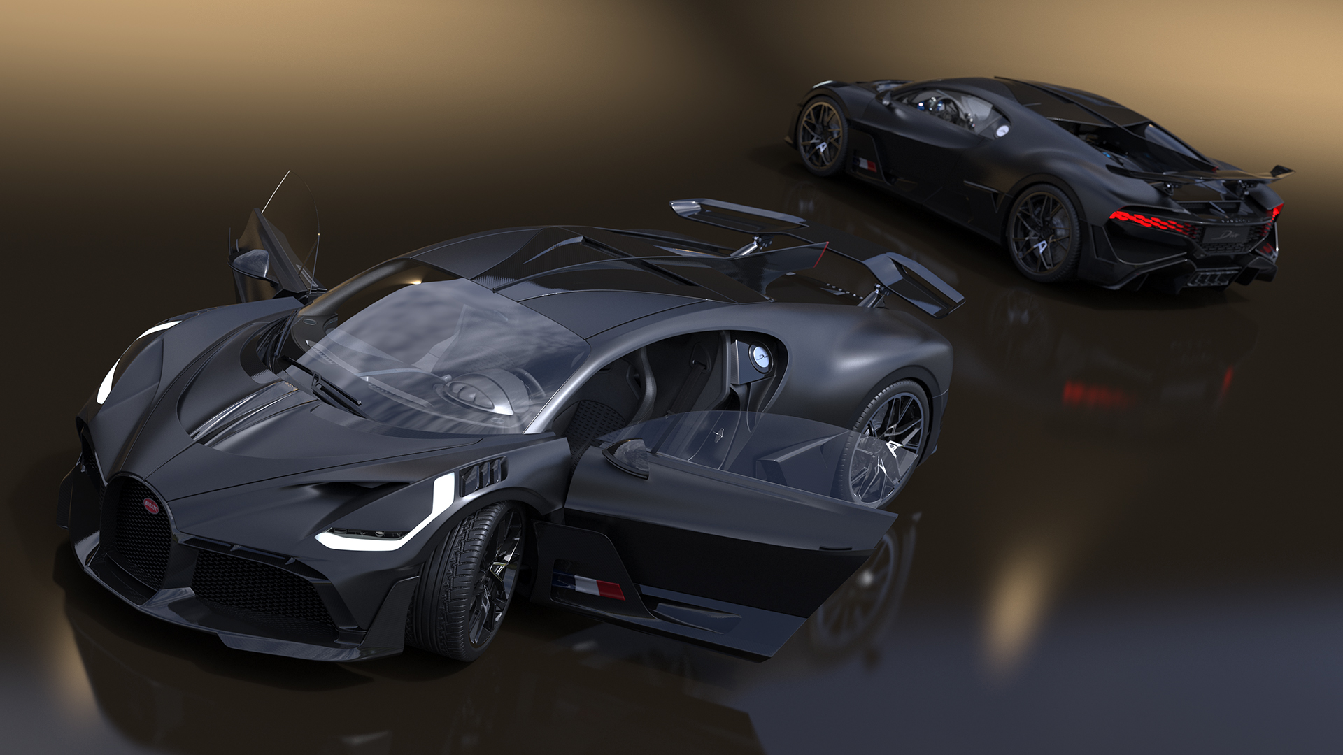 3D model Bugatti Divo Black Rigged