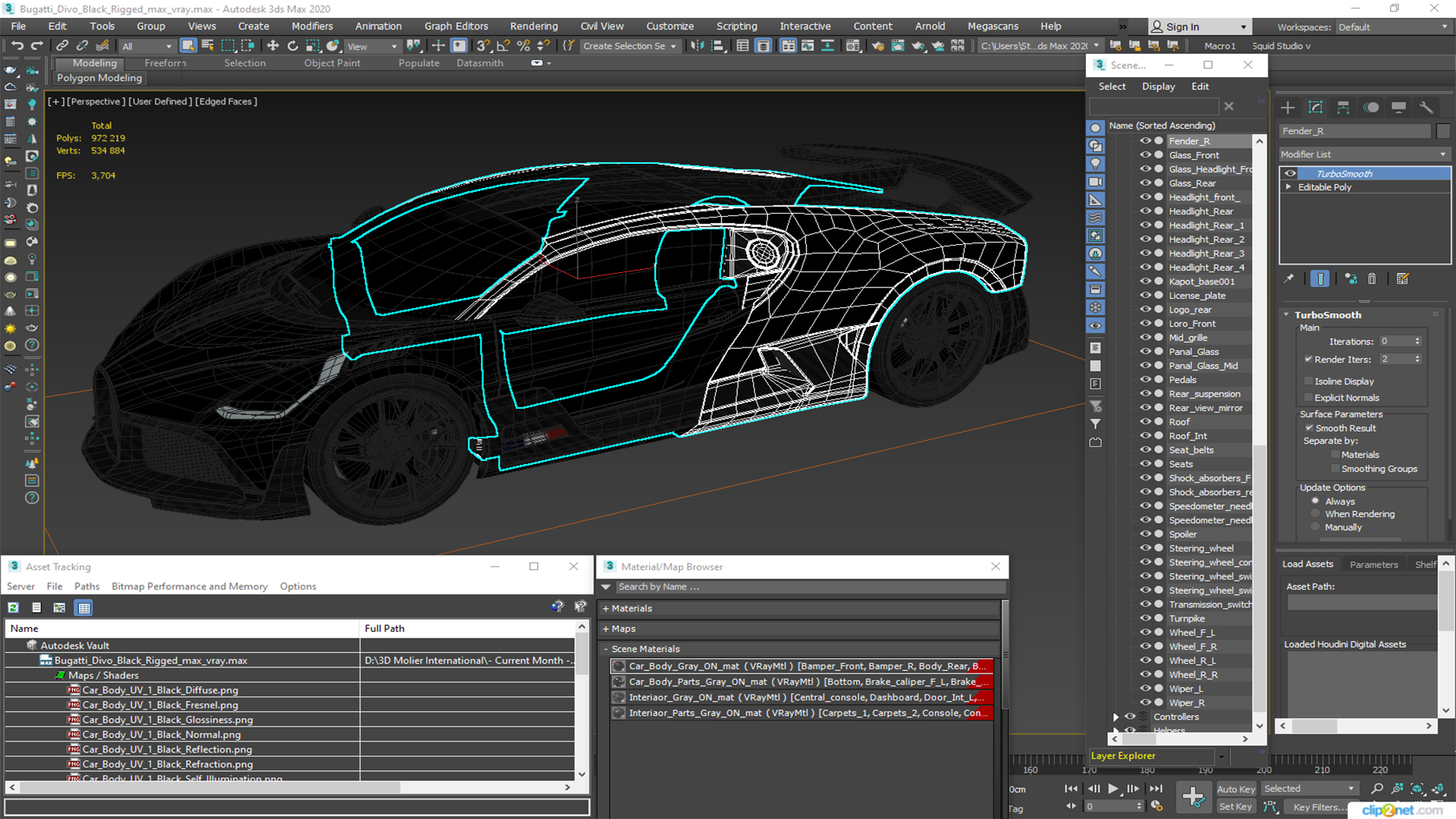3D model Bugatti Divo Black Rigged