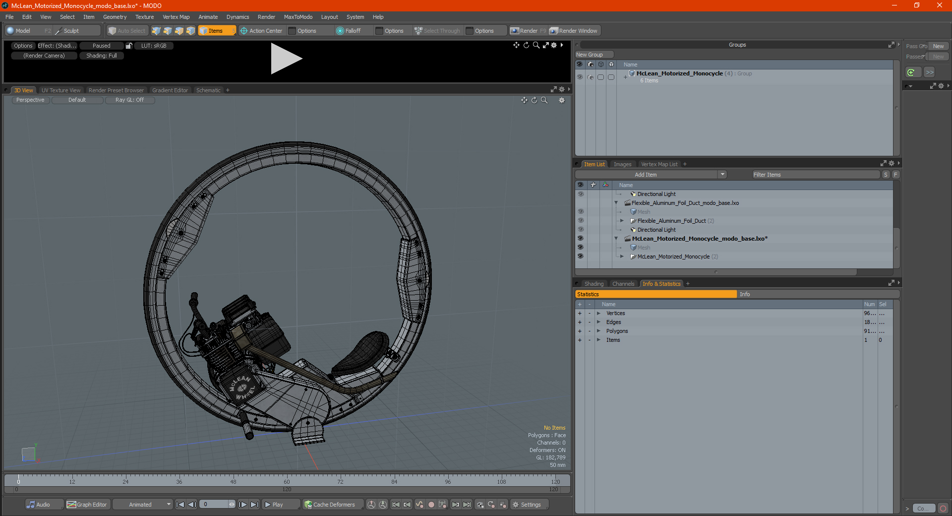3D McLean Motorized Monocycle
