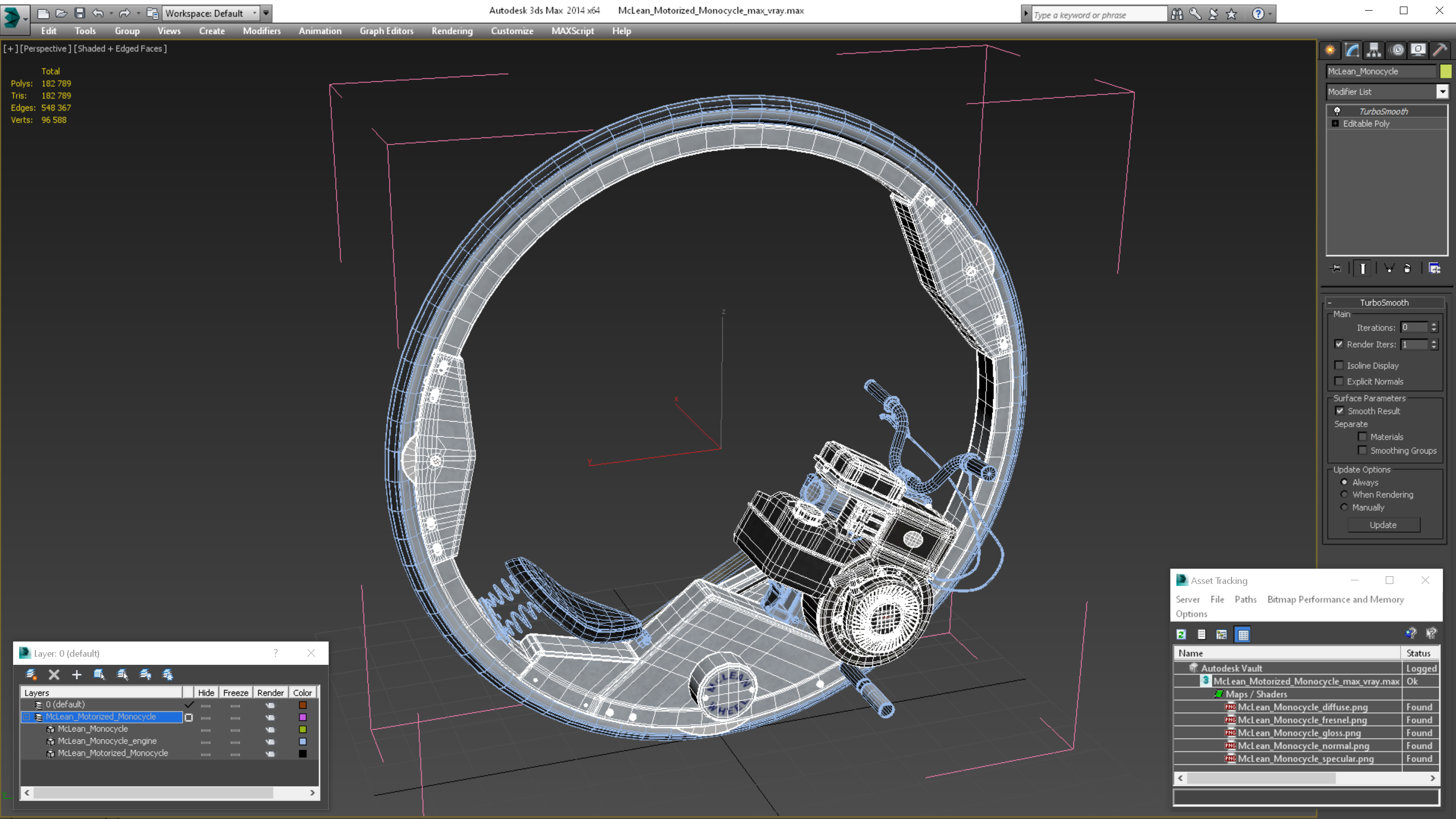 3D McLean Motorized Monocycle