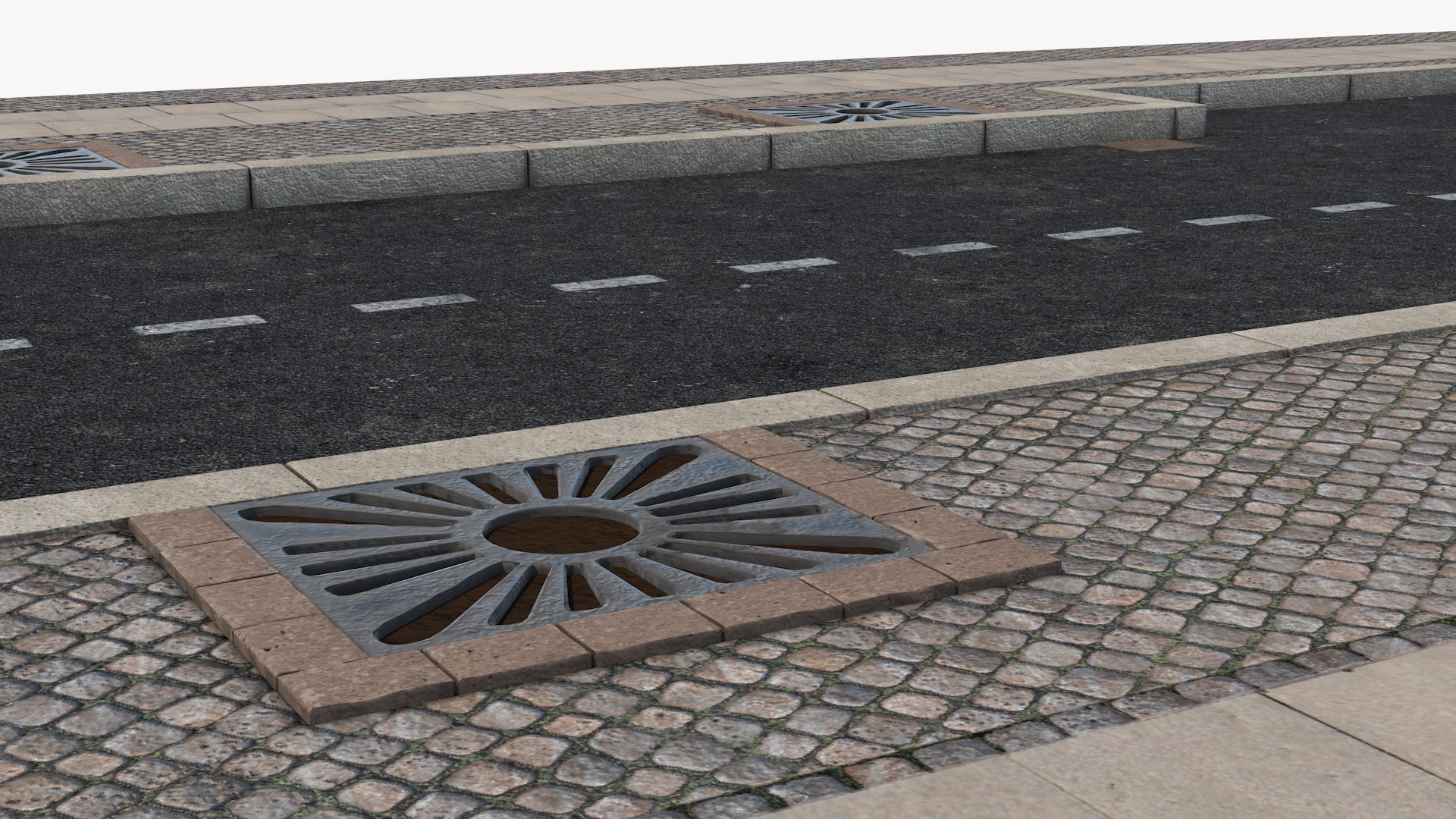 3D Street Fragment Asphalt model