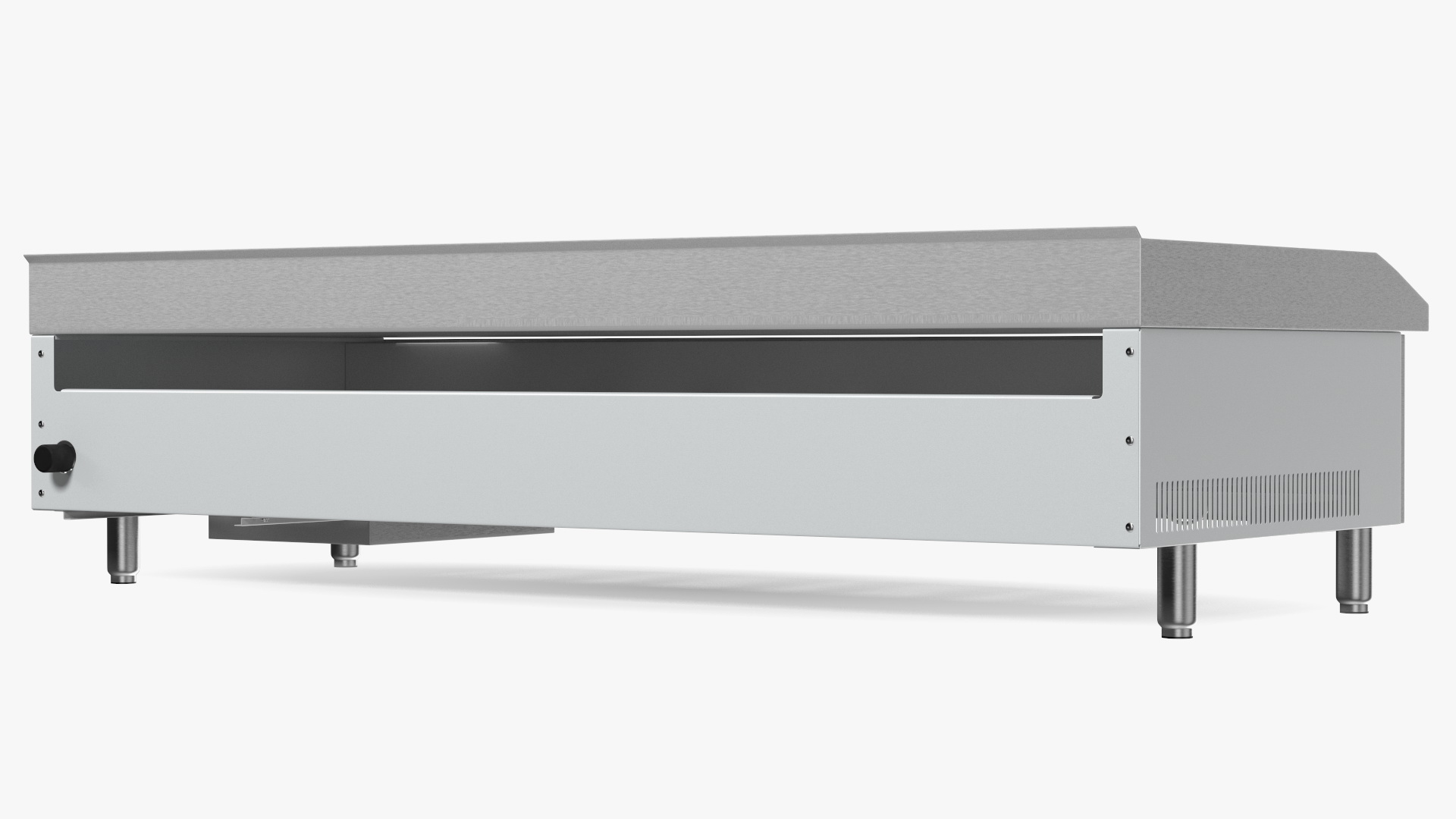 Large Flat Top Gas Countertop Griddle with Meat 3D