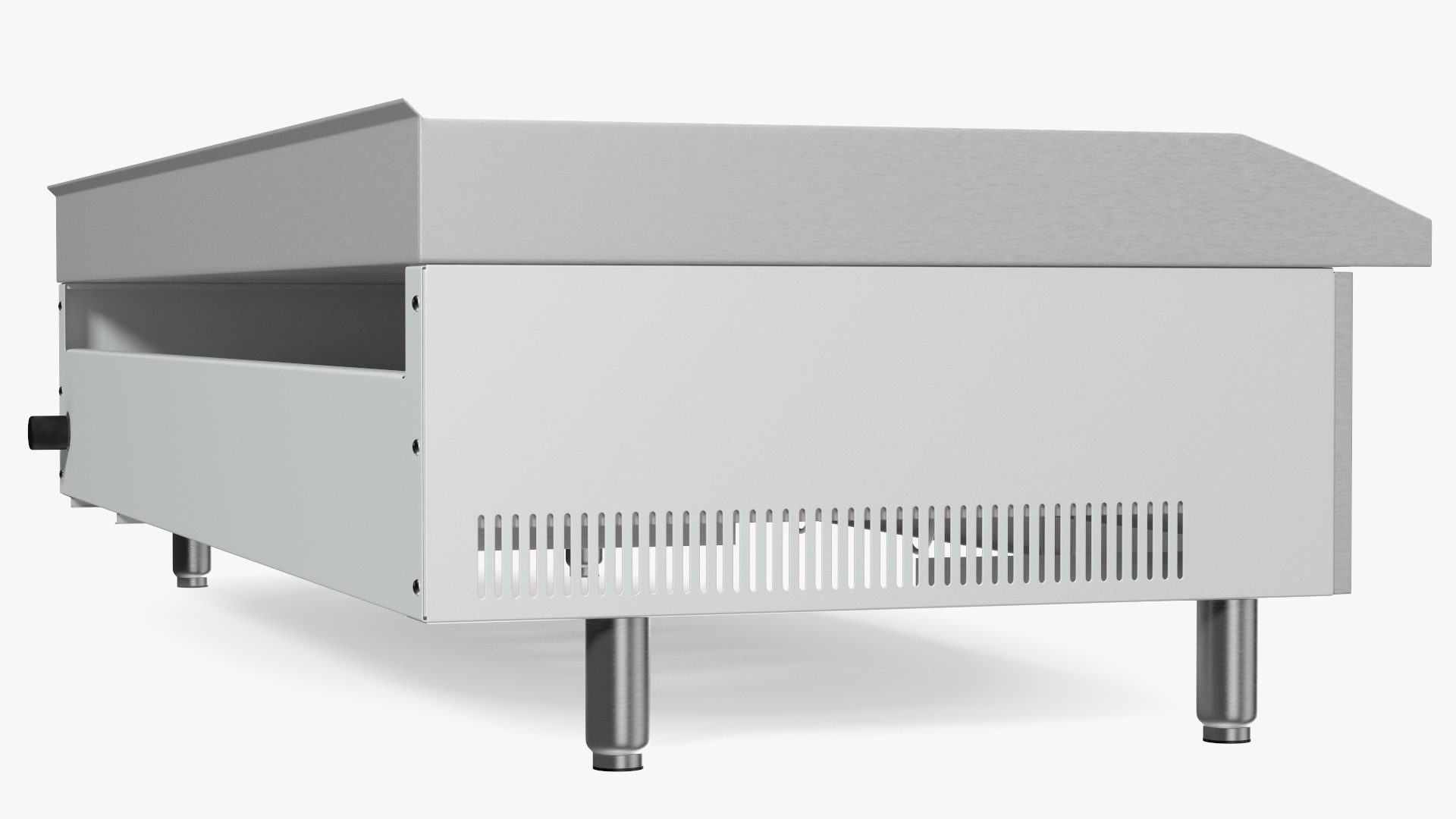 Large Flat Top Gas Countertop Griddle with Meat 3D