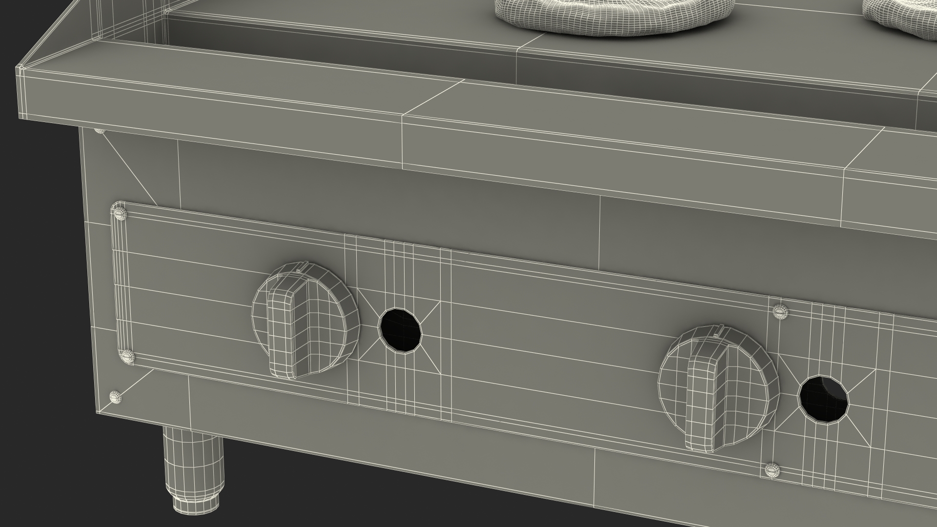 Large Flat Top Gas Countertop Griddle with Meat 3D