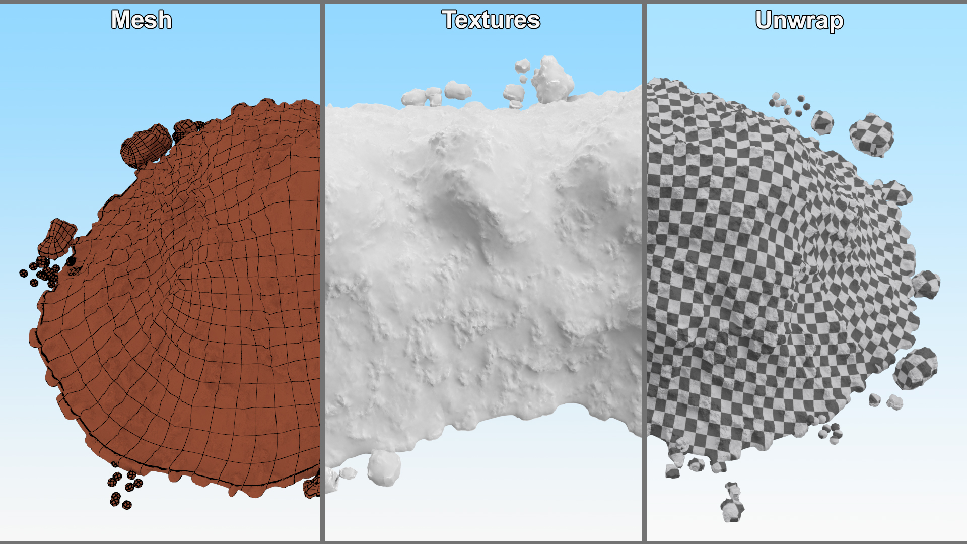 3D Snow Pile Set model