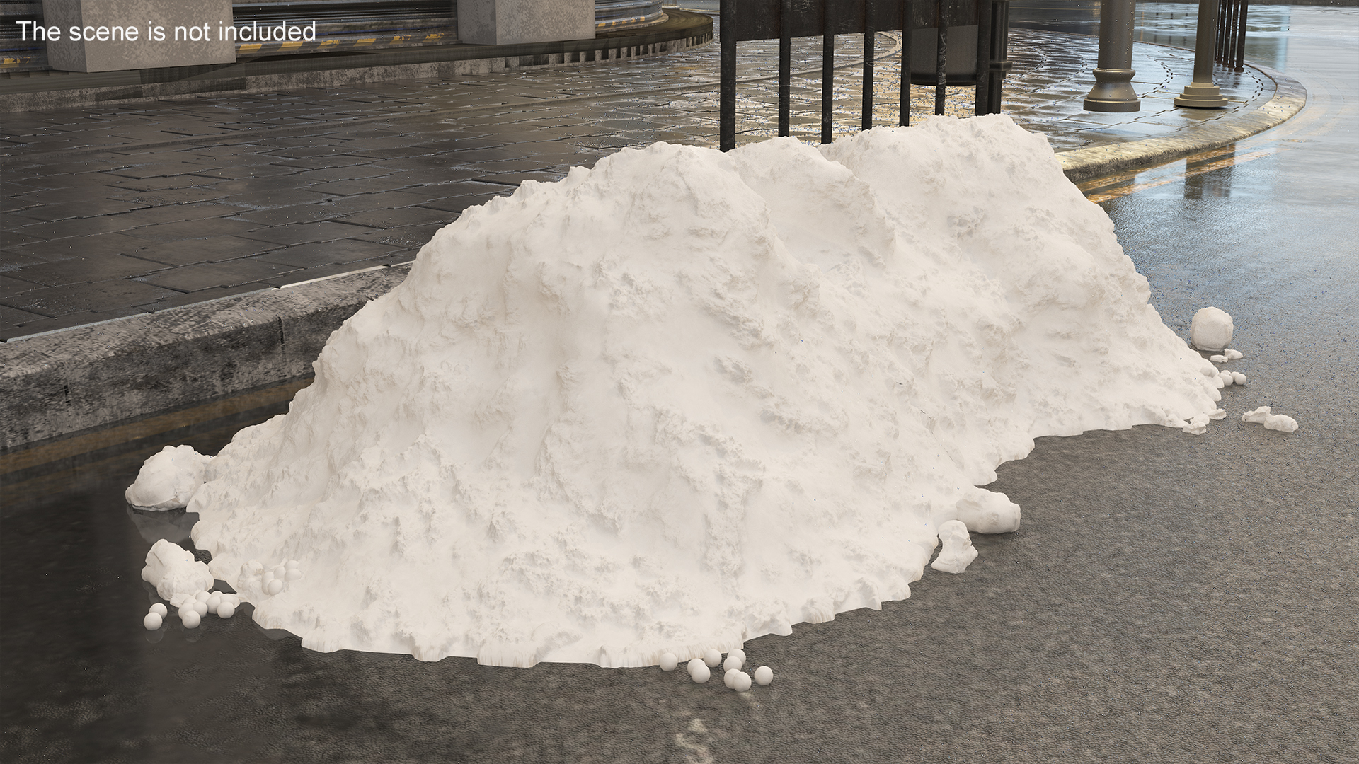 3D Snow Pile Set model