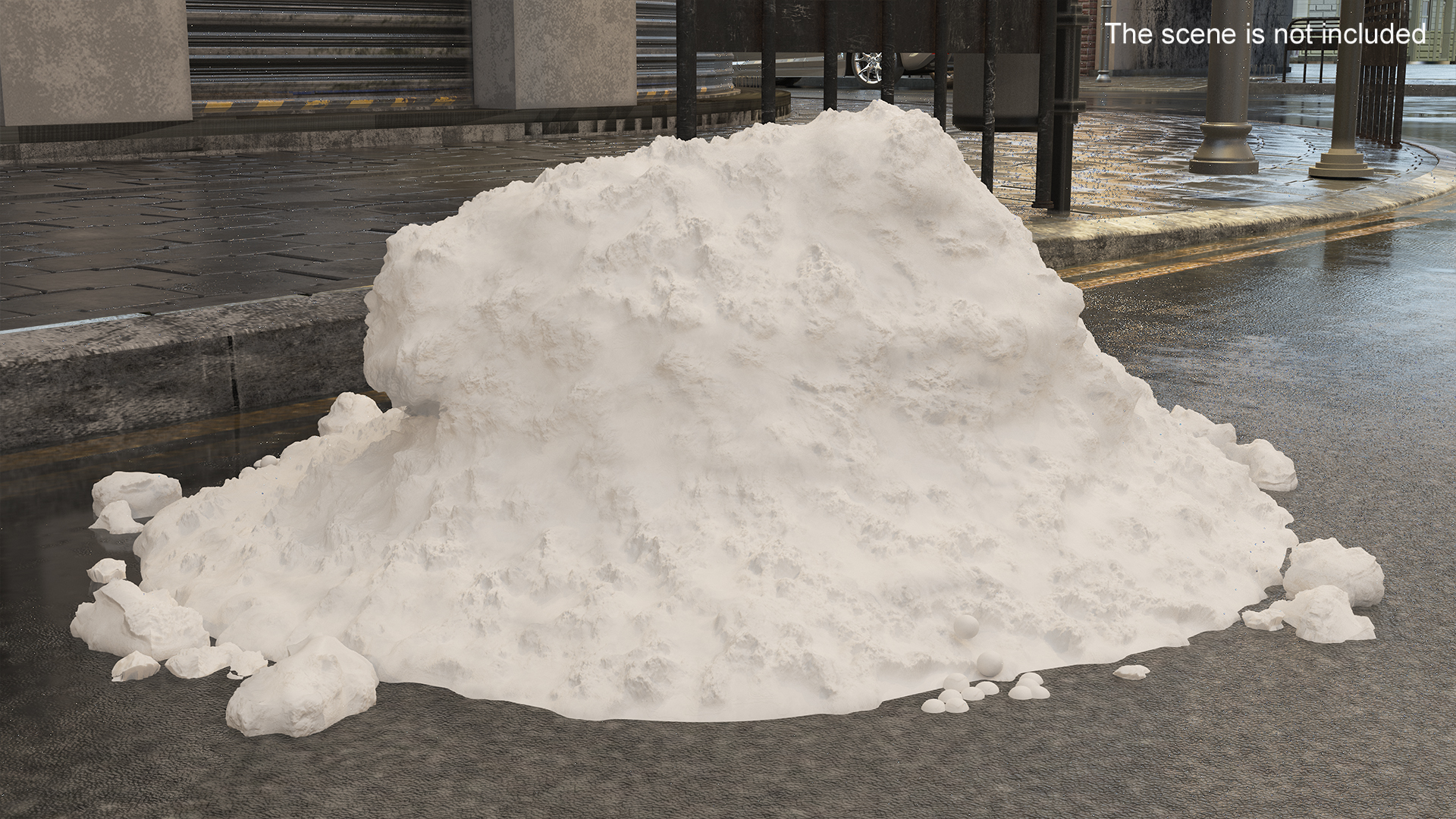 3D Snow Pile Set model