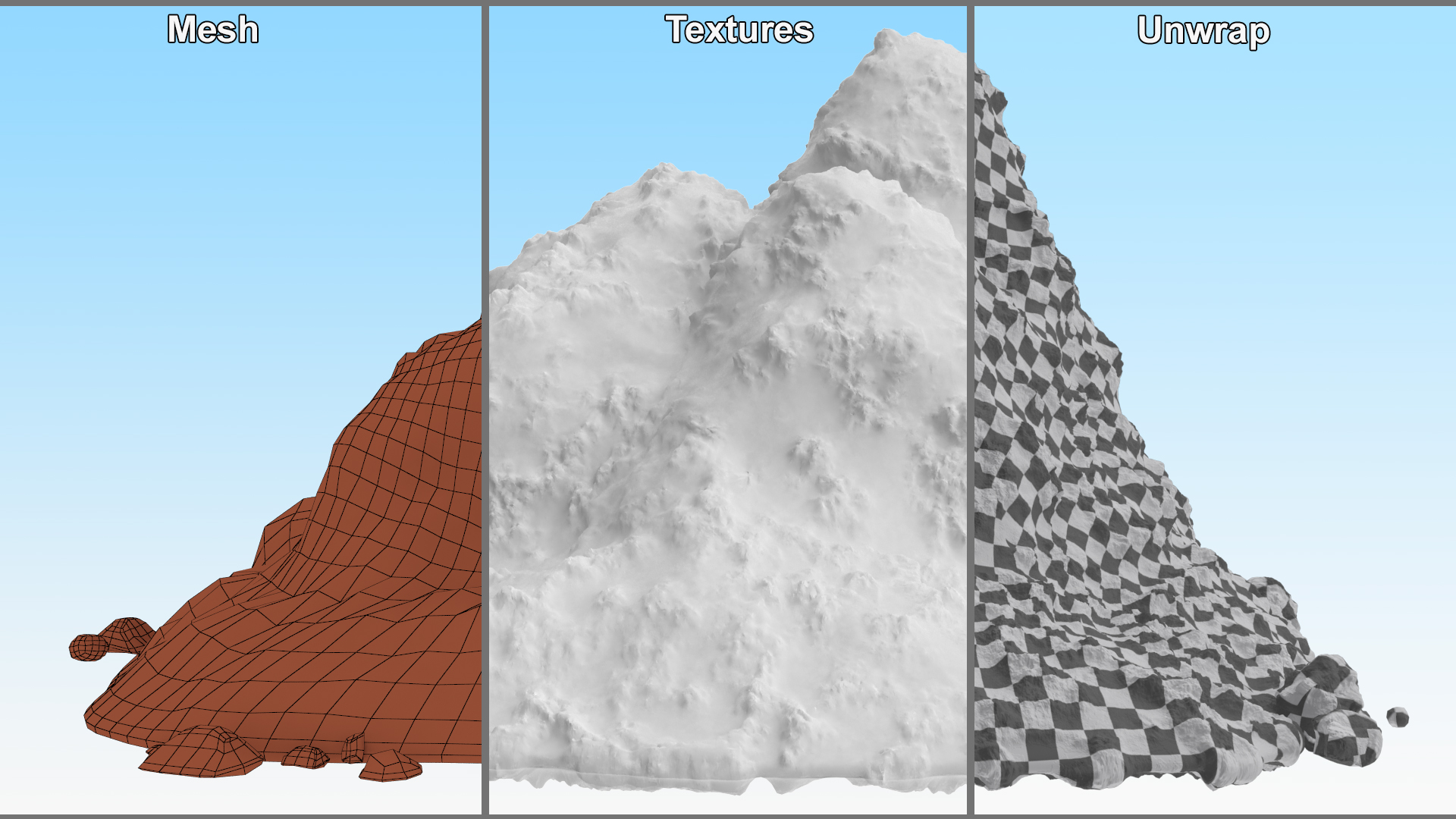 3D Snow Pile Set model