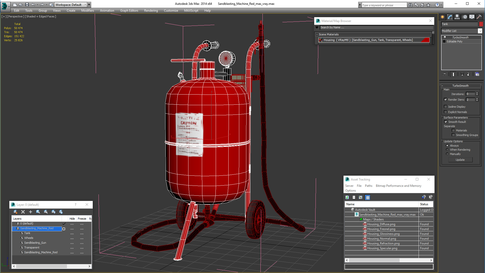 Sandblasting Machine Red 3D model