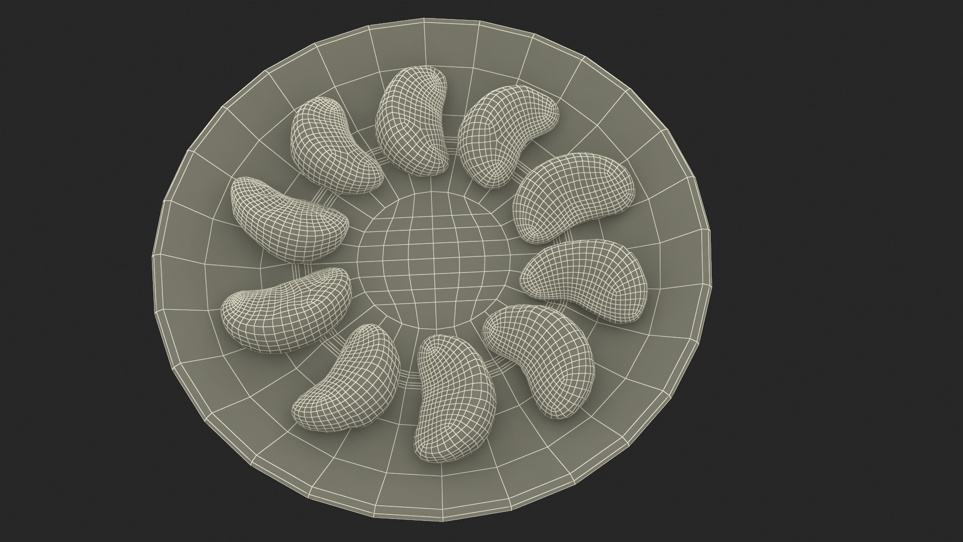 3D Peeled Mandarin Orange Segments on White Plate