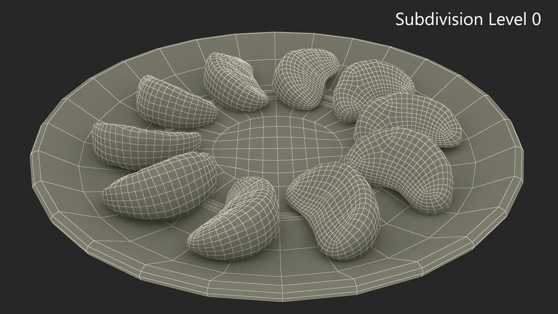 3D Peeled Mandarin Orange Segments on White Plate