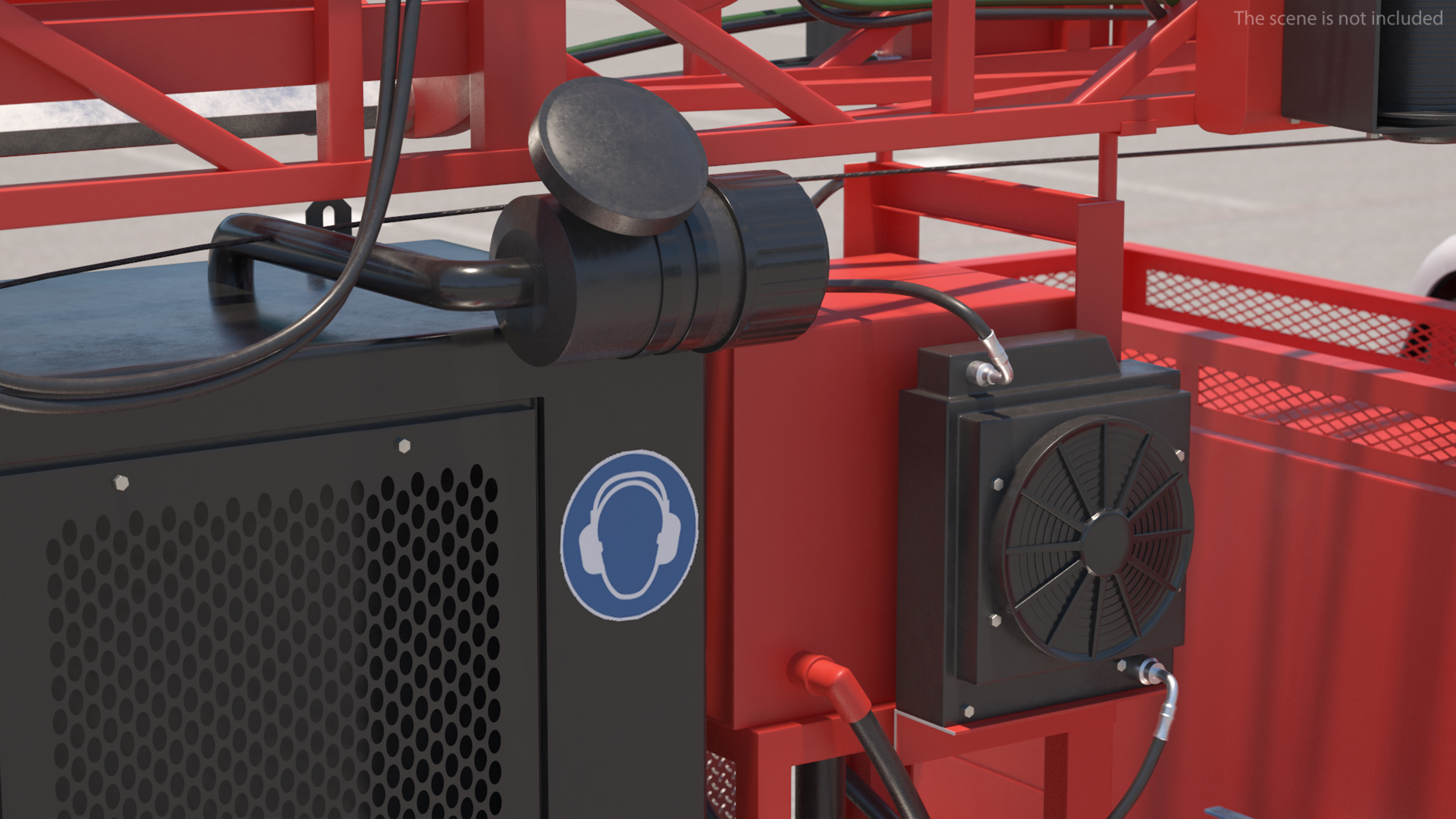 Mobile Drill Truck Mounted Rig Red 3D model