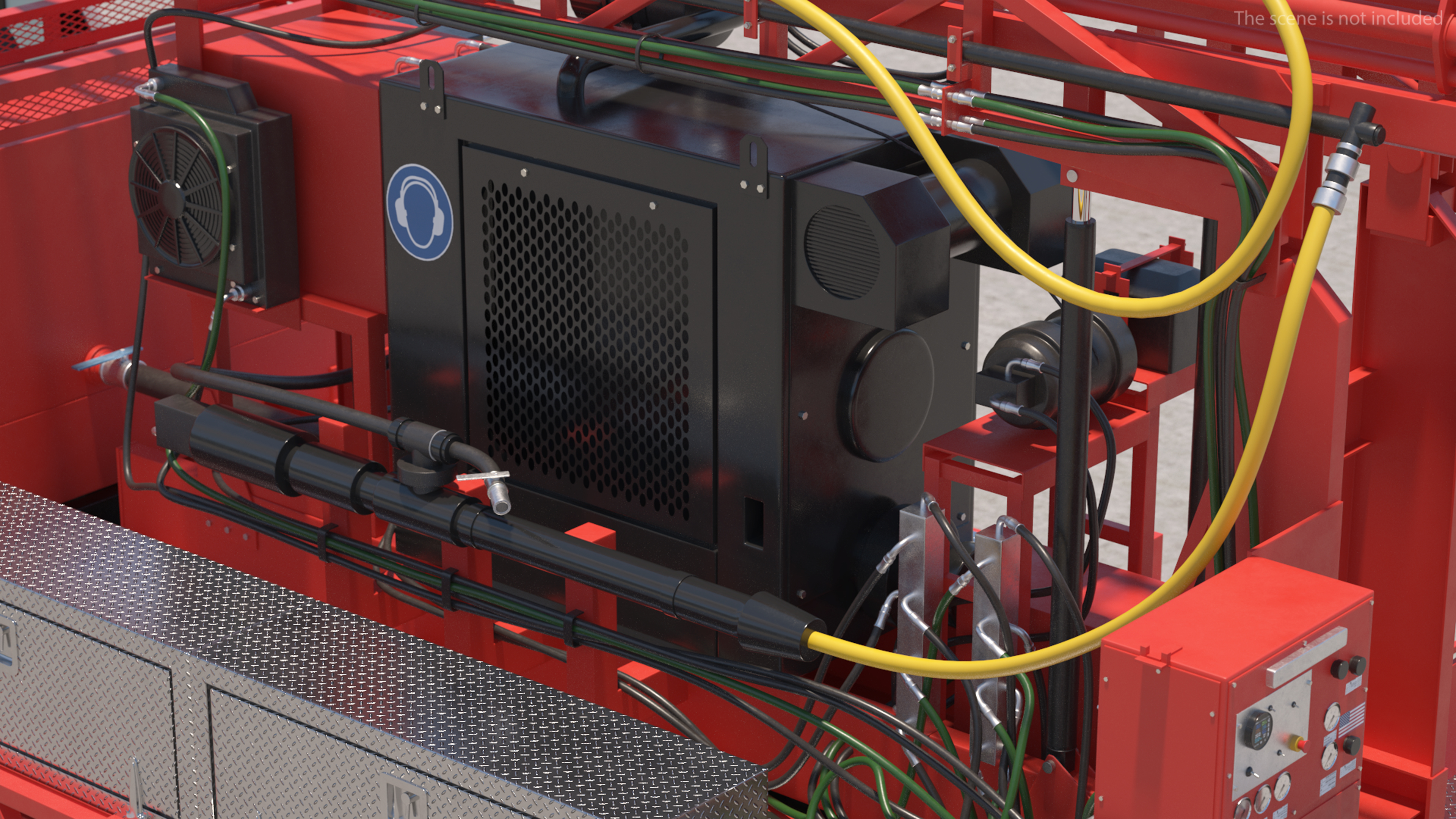 Mobile Drill Truck Mounted Rig Red 3D model