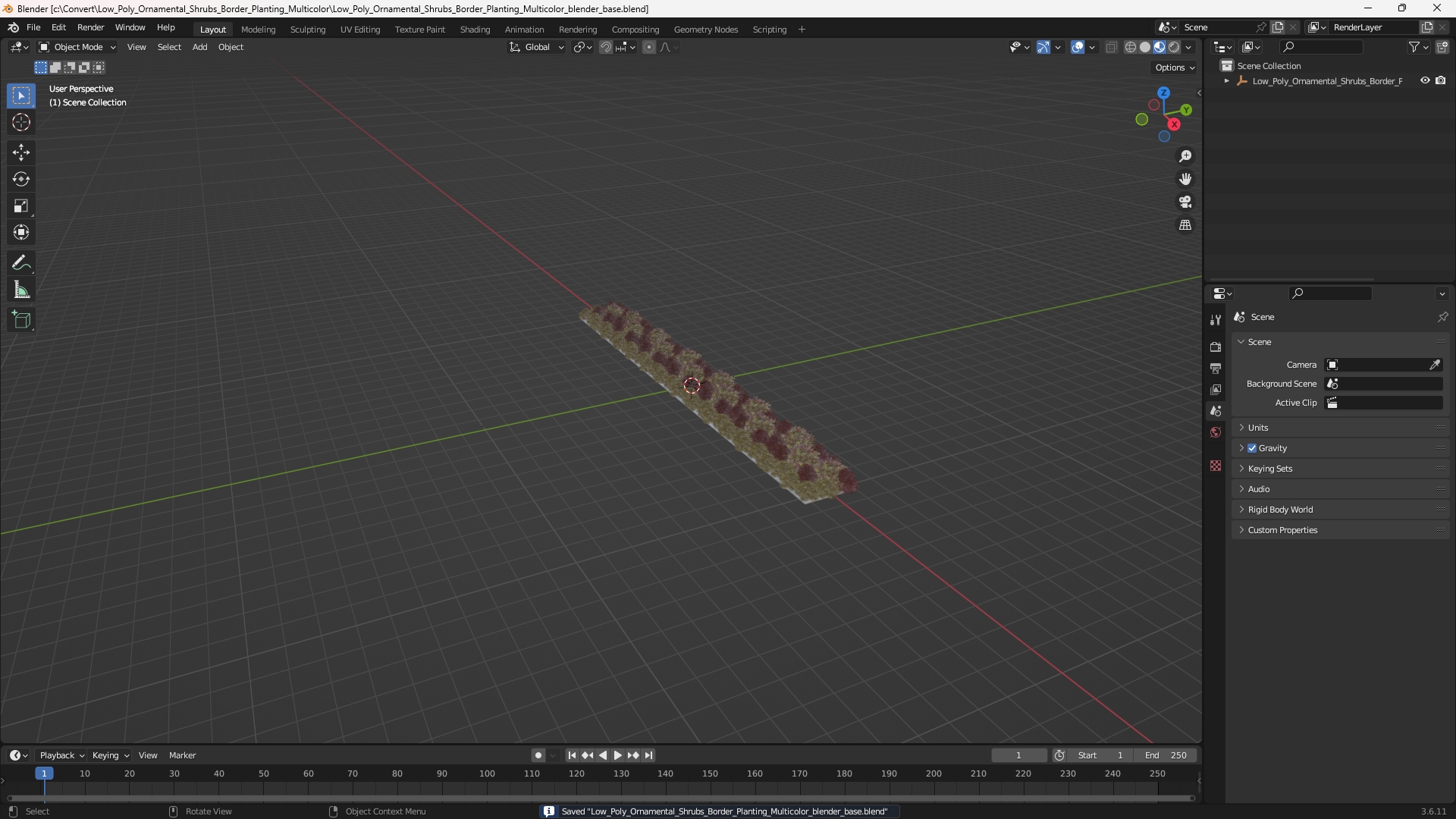 Low Poly Ornamental Shrubs Border Planting Multicolor - view 10