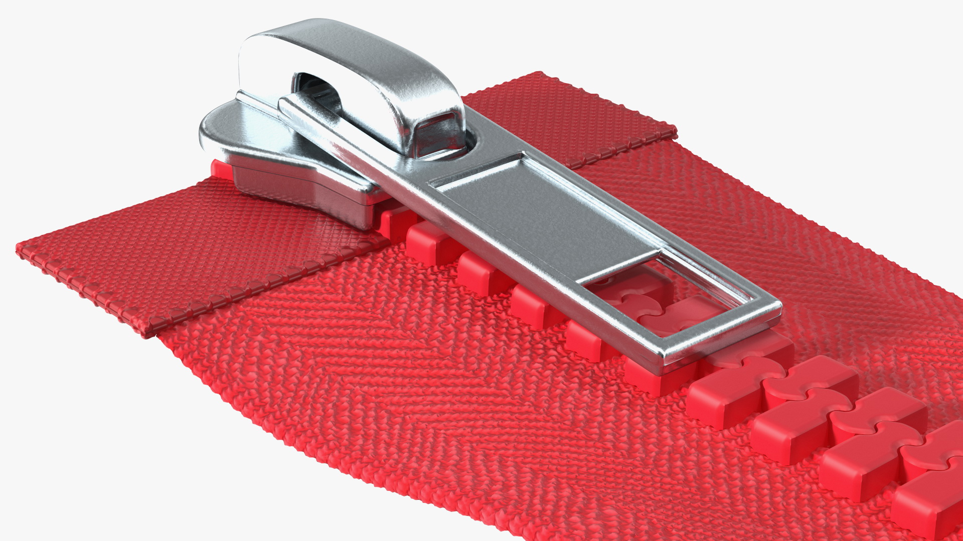 3D model Two Way Zipper Closed Red