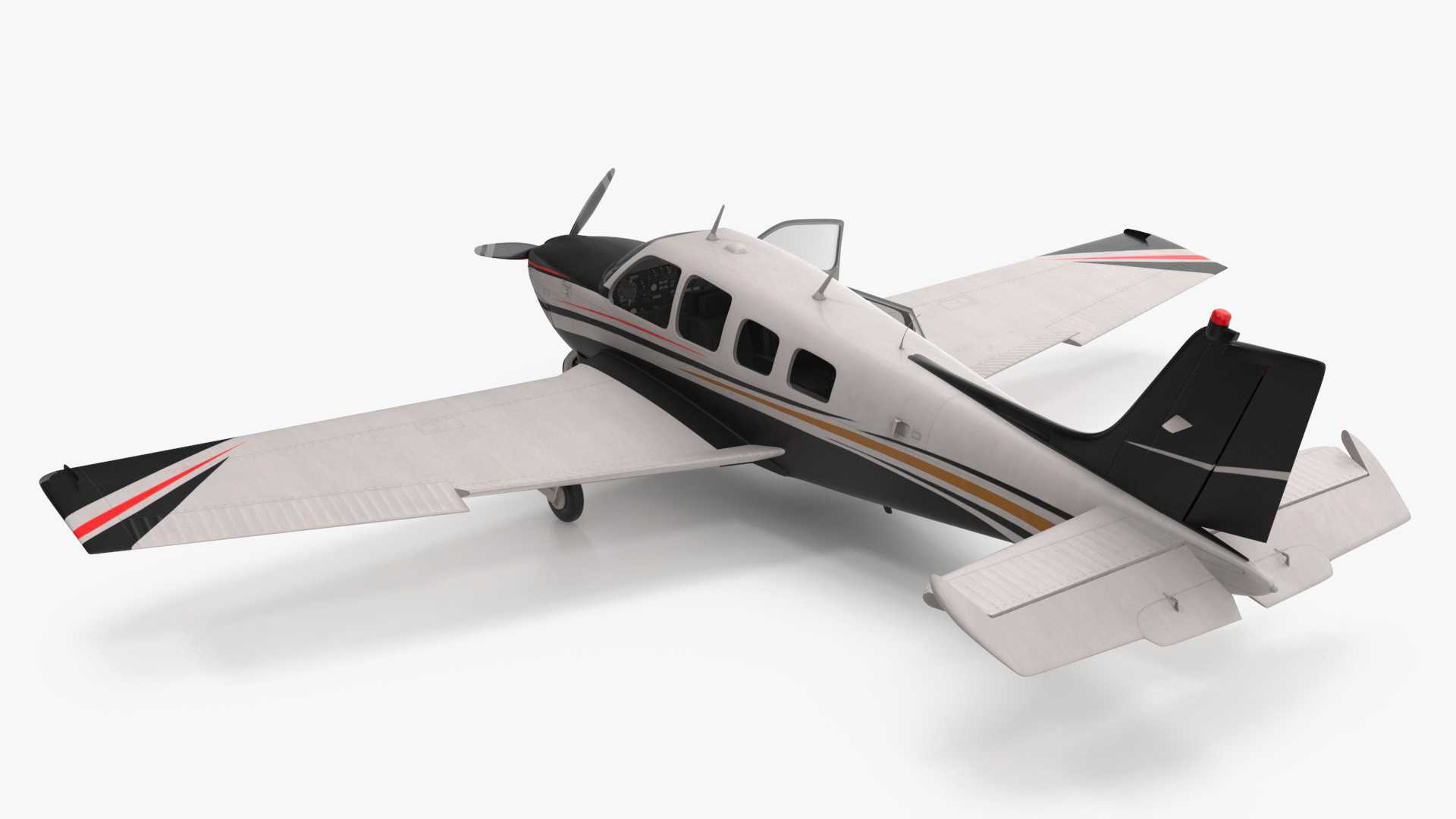3D Beechcraft Bonanza Plane Rigged