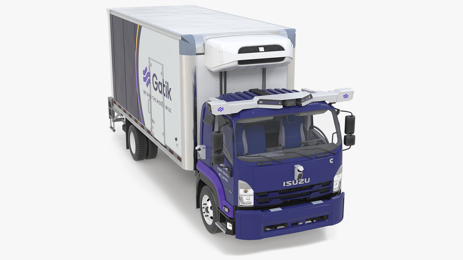 Isuzu Gatik Autonomous Truck with Cargo Body 3D model preview