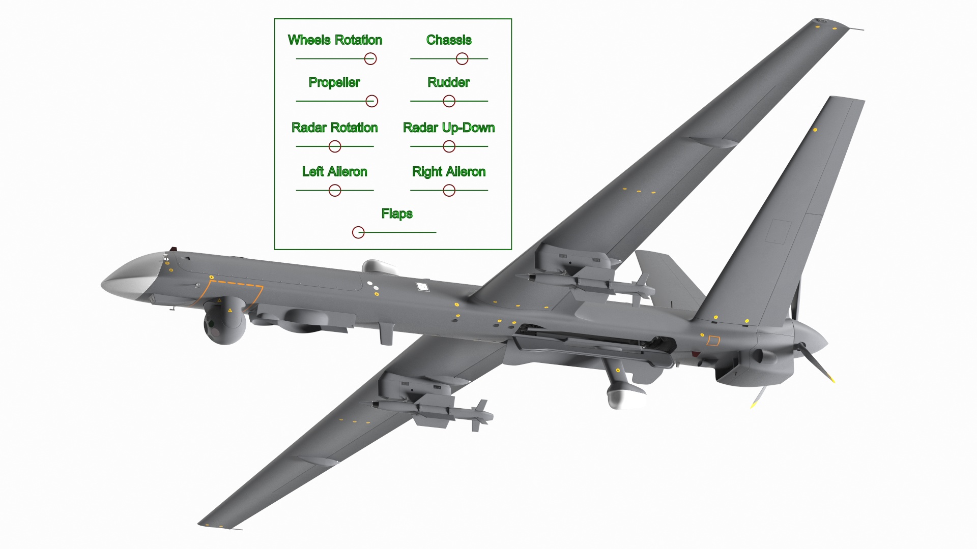 Unmanned Combat Aerial Vehicle Rigged 3D